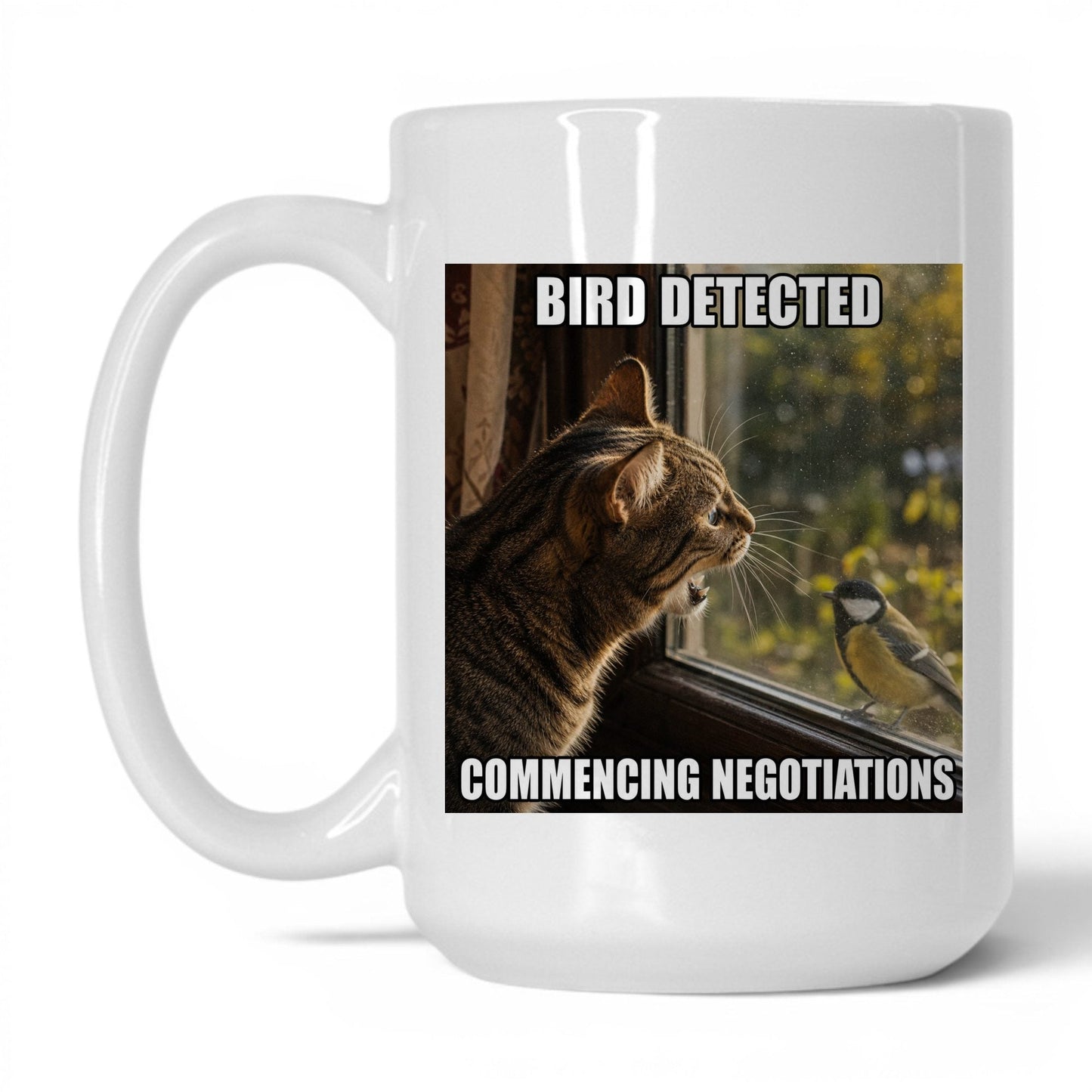 Bird Detected Cat Coffee Mug