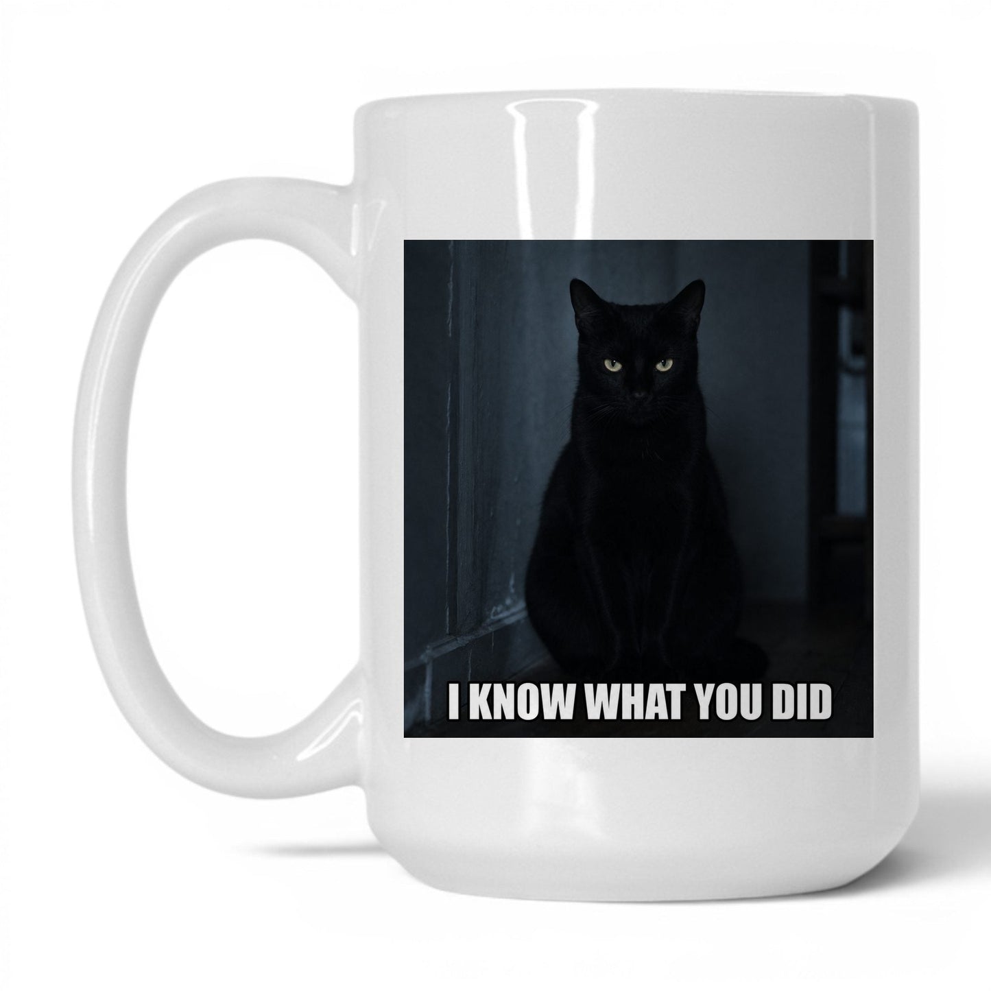 I Know What You Did Cat Coffee Mug