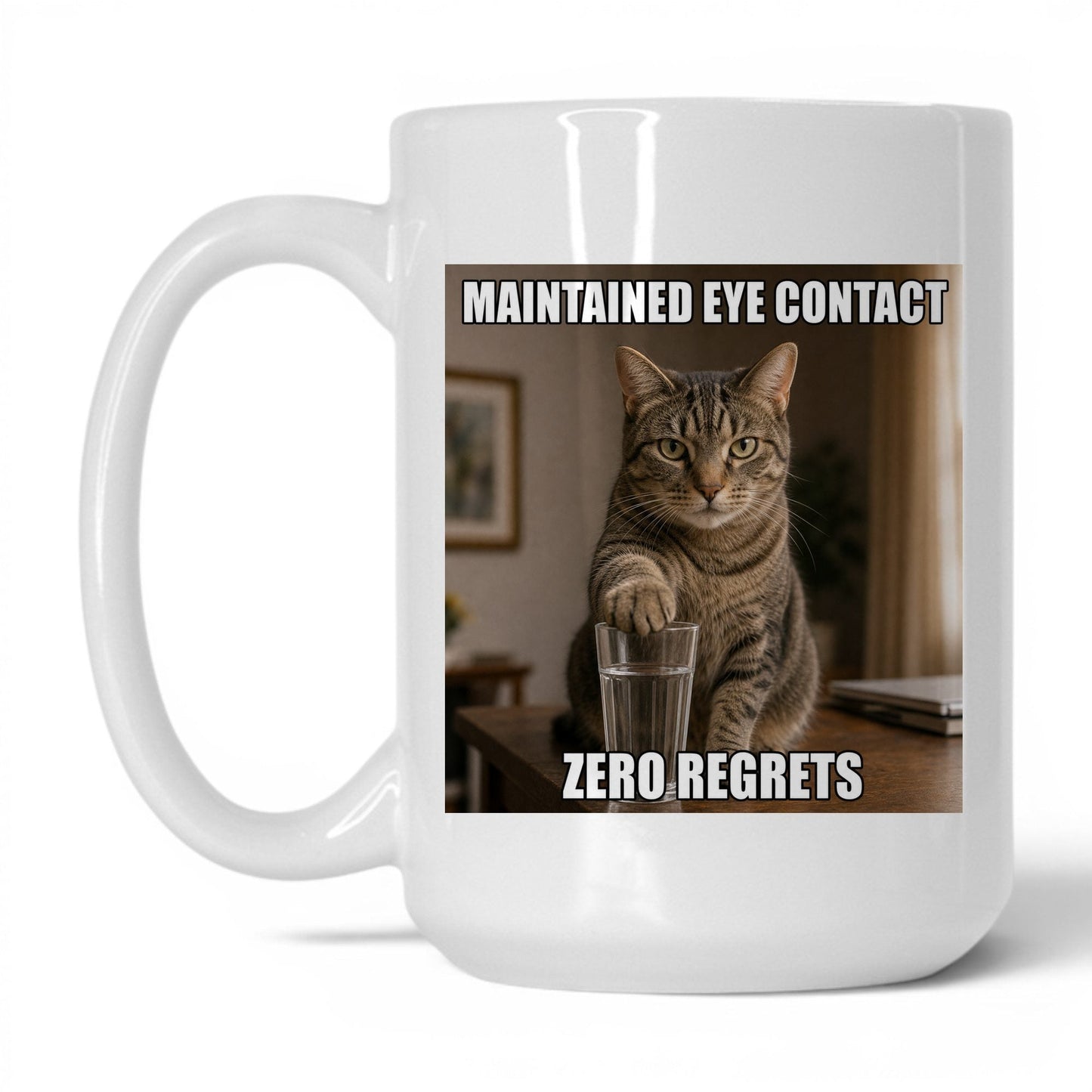 Maintained Eye Contact Cat Coffee Mug
