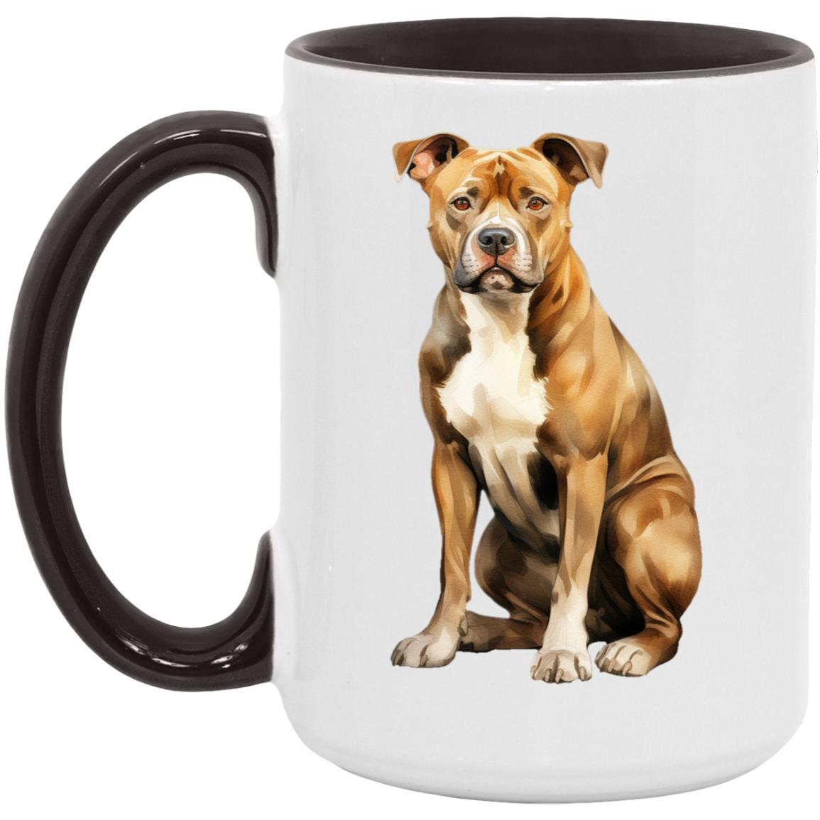 American Staffordshire Terrier watercolor mug – 15oz Black