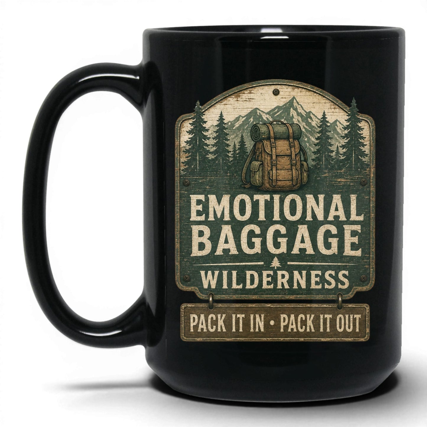 Emotional Baggage Wilderness Coffee Mug – 15oz Black Mug