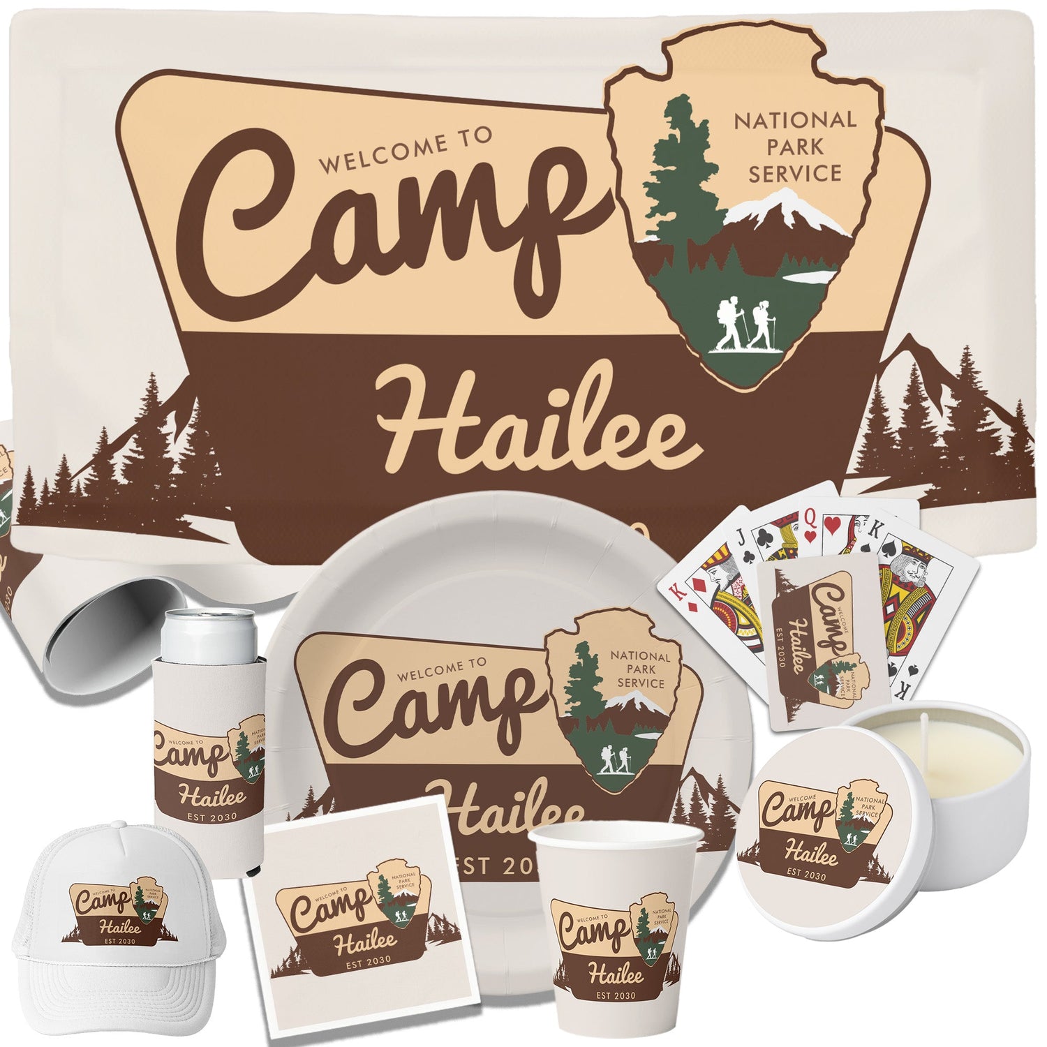 Personalized National Park Camp Bachelorette Party Supplies