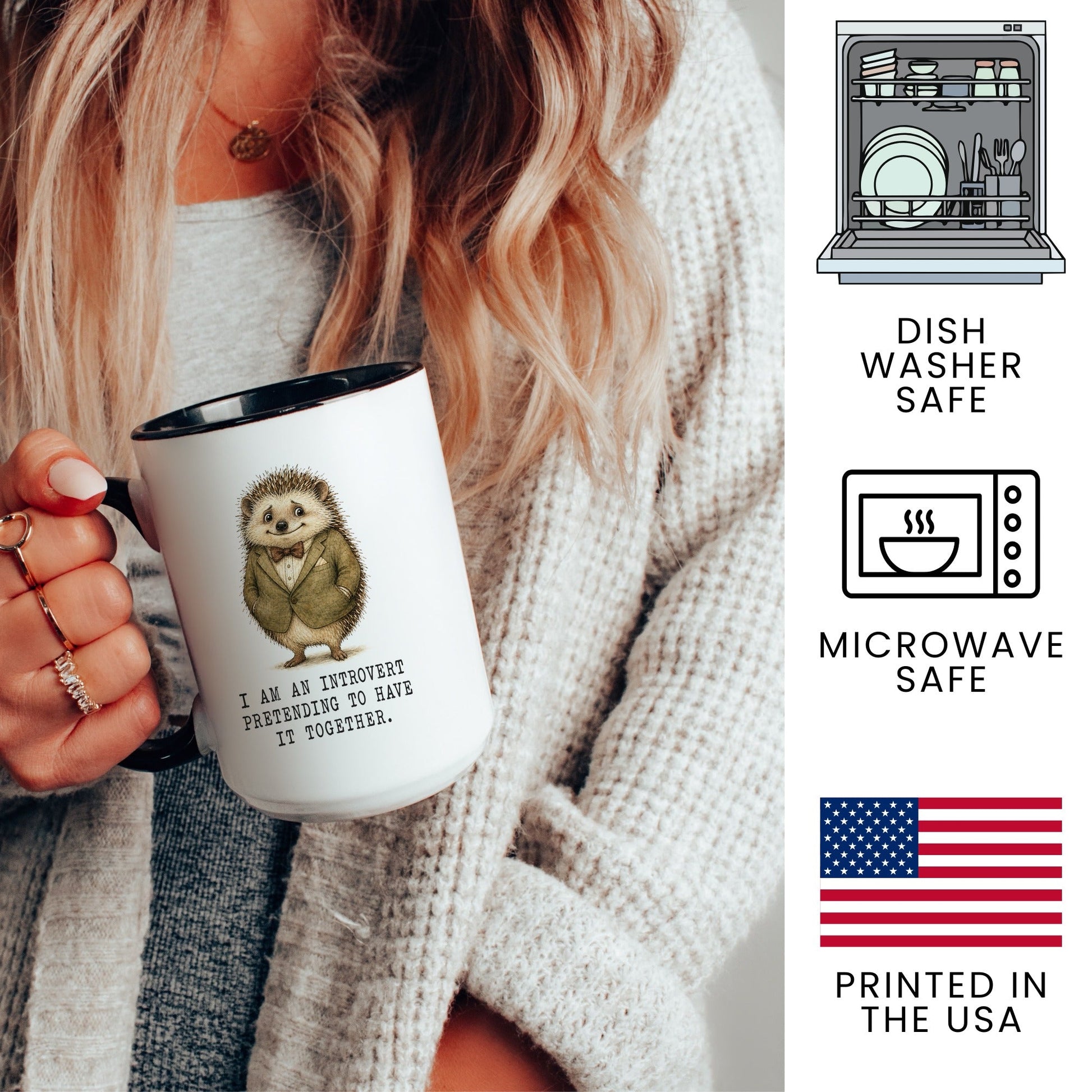 Lifestyle Photo #3 Introvert Pretending Hedgehog Mug