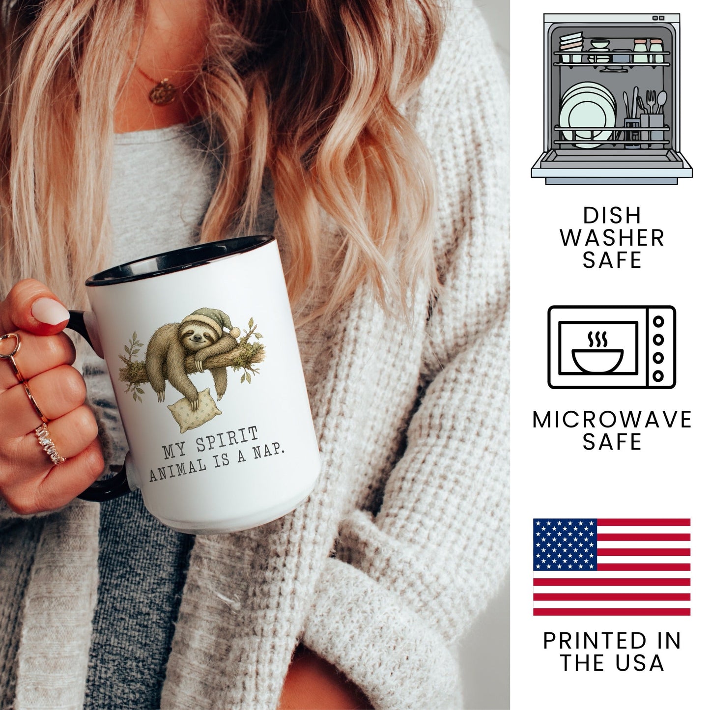 Lifestyle Photo #3 My Spirit Animal Is a Nap Sloth Mug