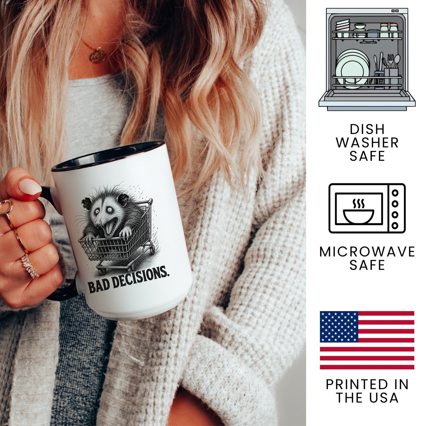Bad Decisions Opossum Mug