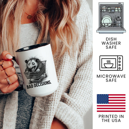 Bad Decisions Opossum Mug