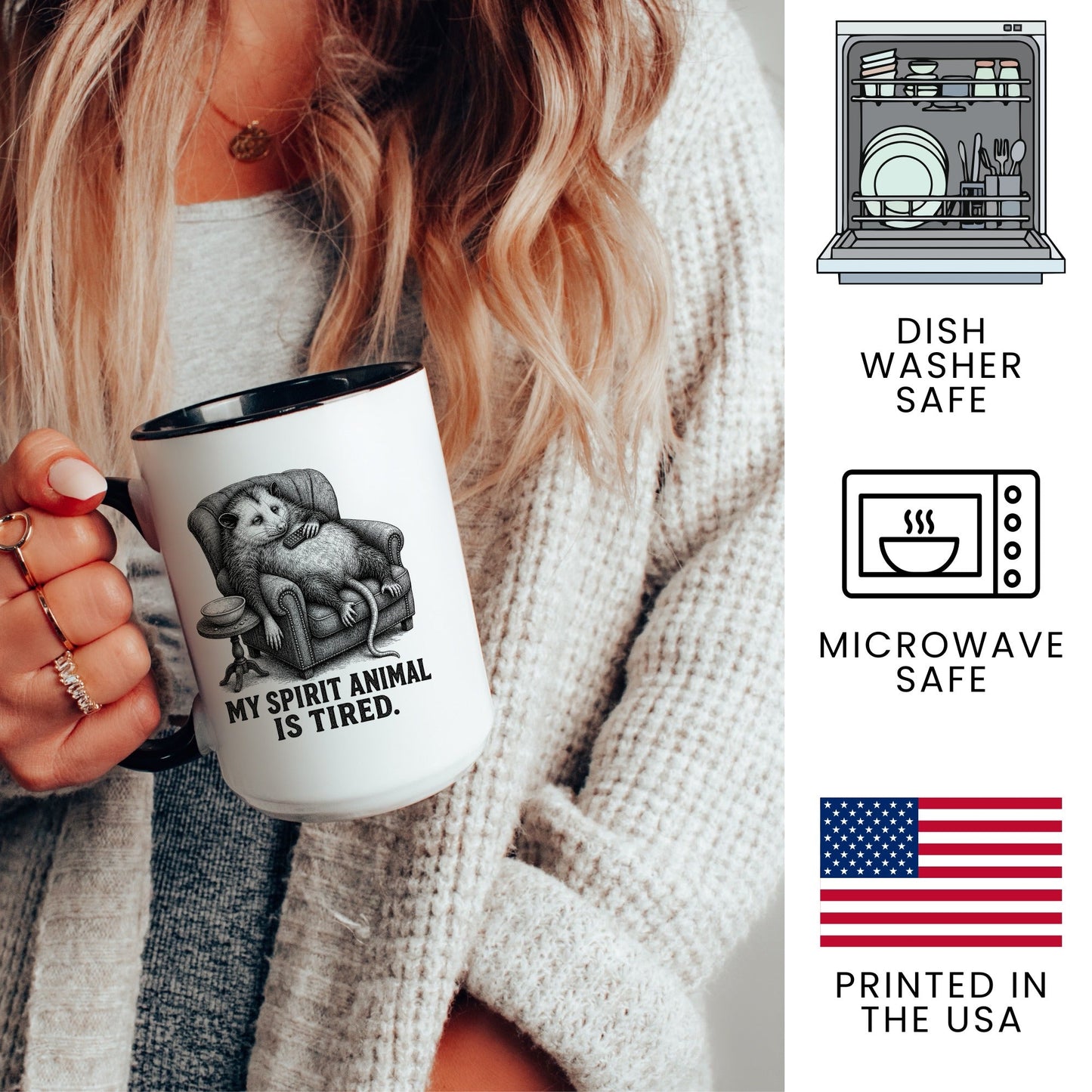 My Spirit Animal Is Tired Opossum Mug