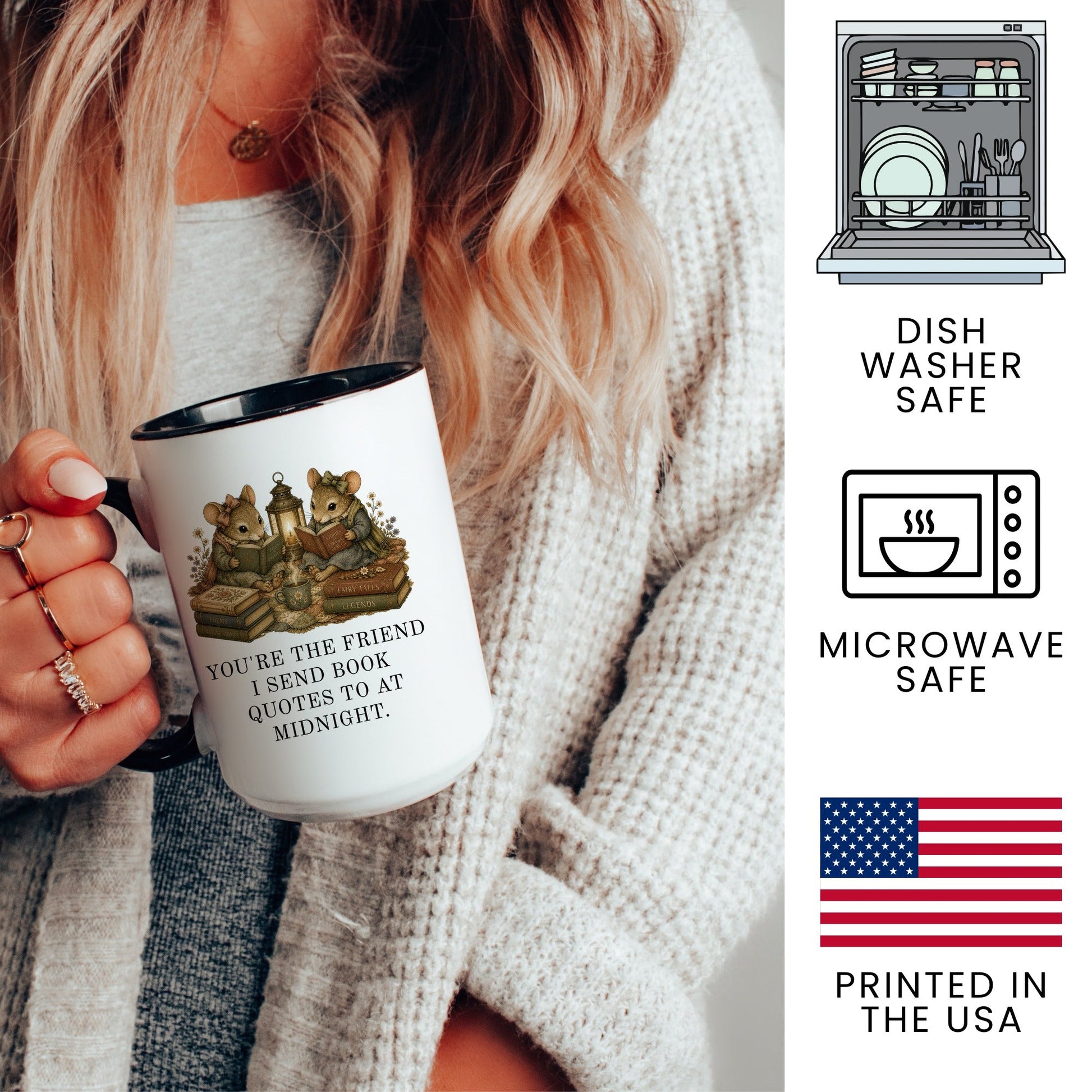 Midnight Book Quotes Mug - lifestyle photo