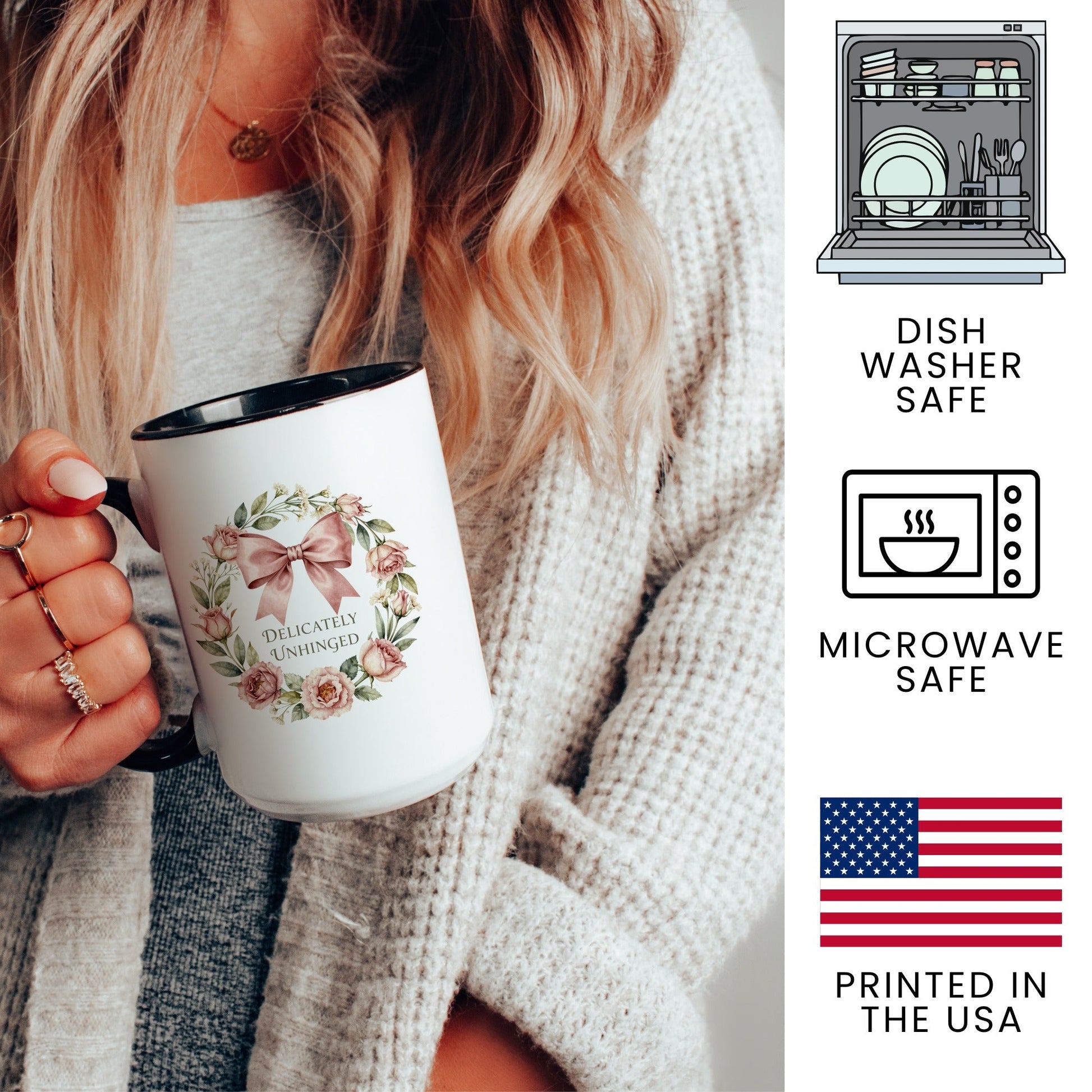 Delicately Unhinged Mug - lifestyle photo