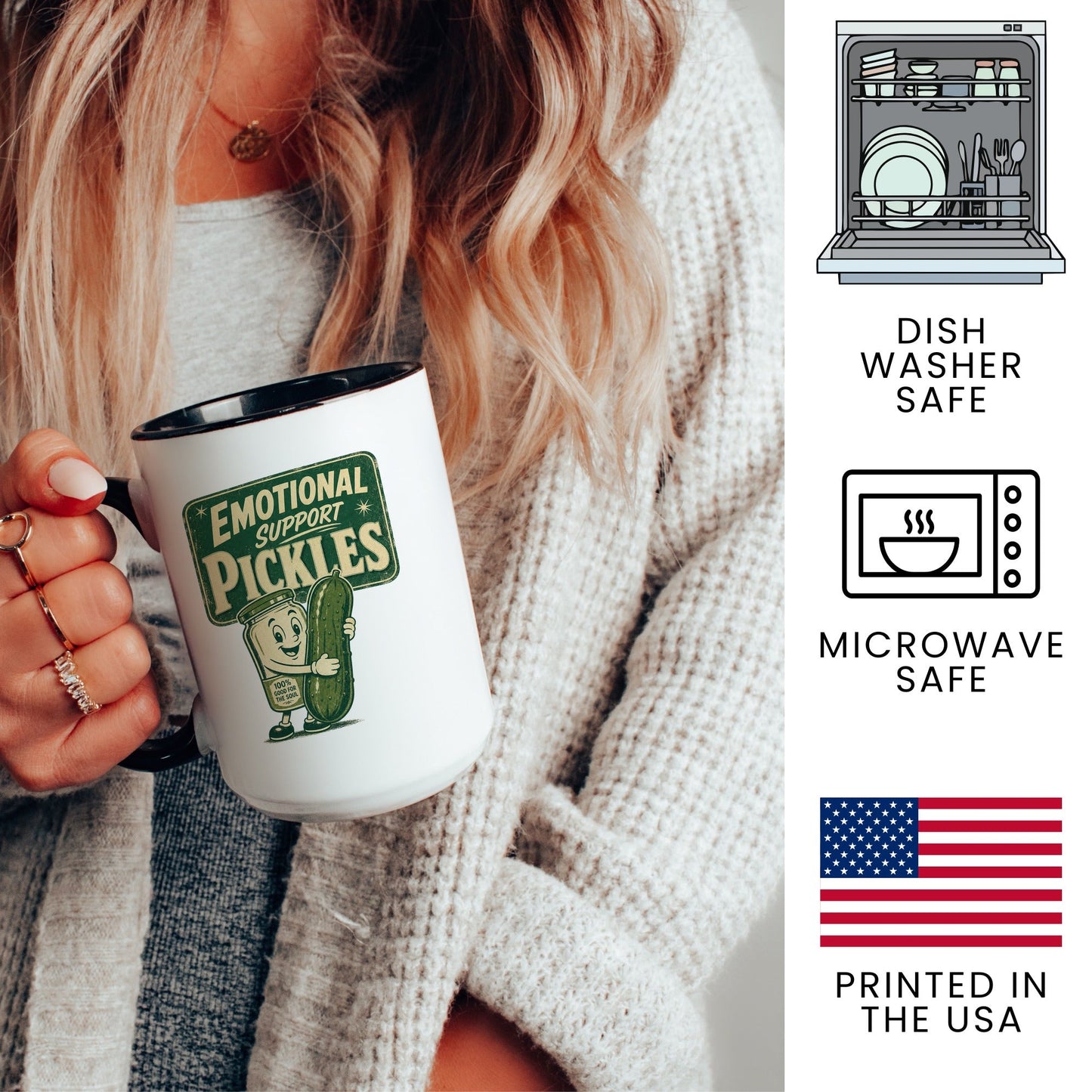 Emotional Support Pickles Mug - lifestyle photo