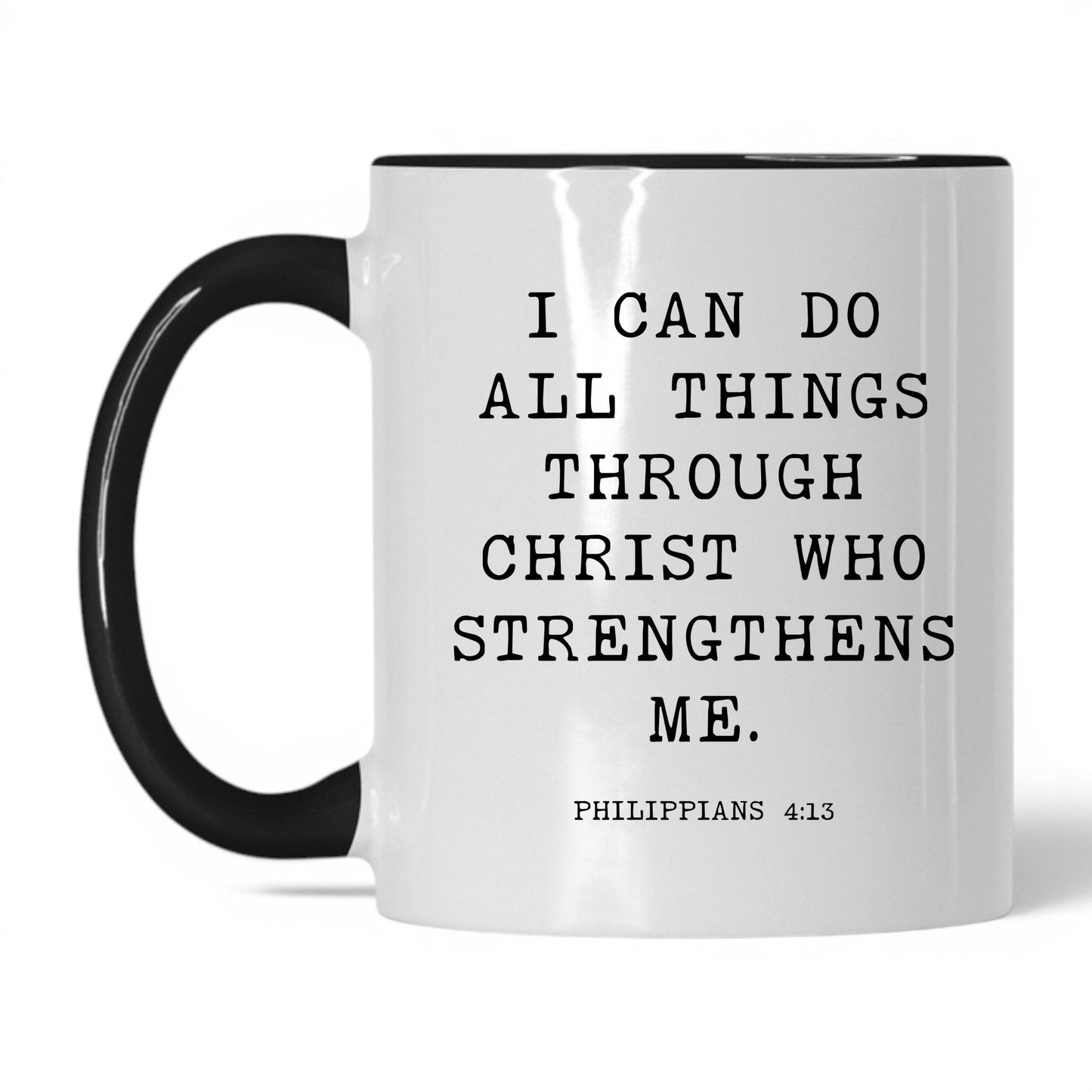 I Can Do All Things Mug – 11oz White/Black Mug