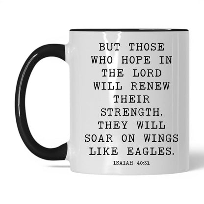 Wings Like Eagles Mug – 11oz White/Black Mug