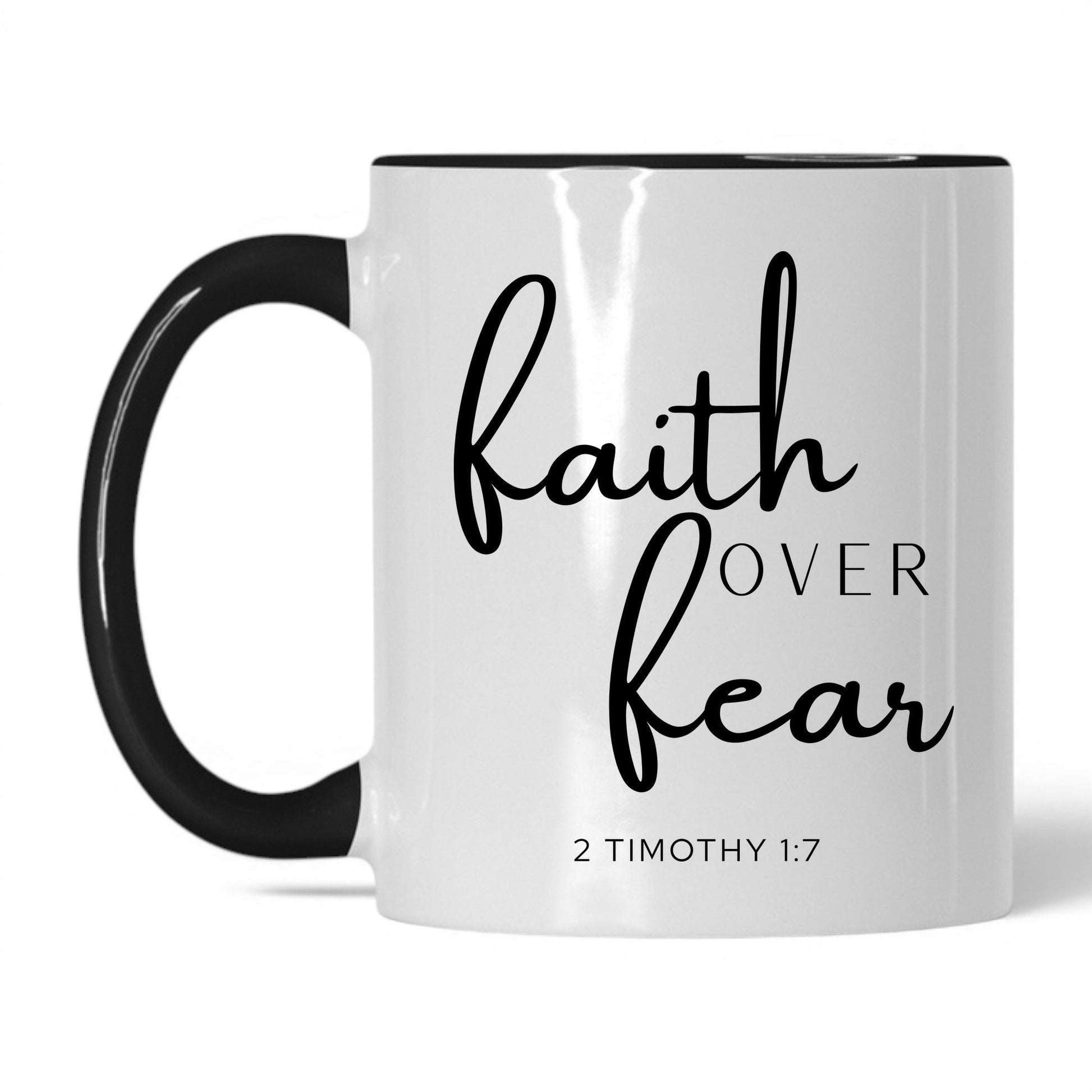 Faith Over Fear Mug – 11oz White/Black Mug