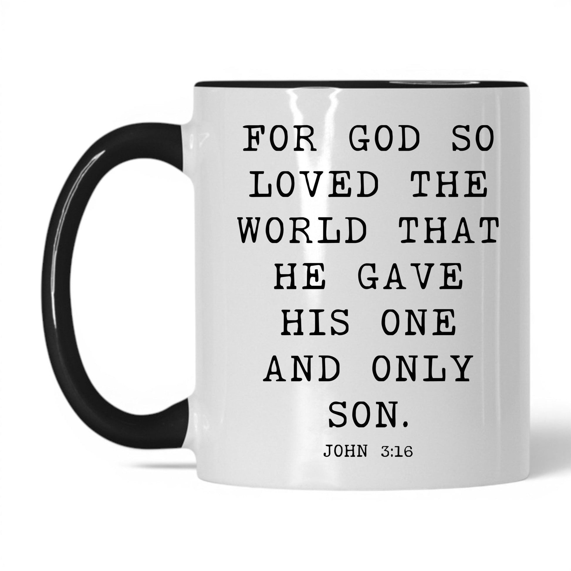 For God So Loved the World Mug – 11oz White/Black Mug