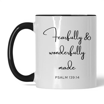 Fearfully and Wonderfully Made Mug – 11oz White/Black Mug