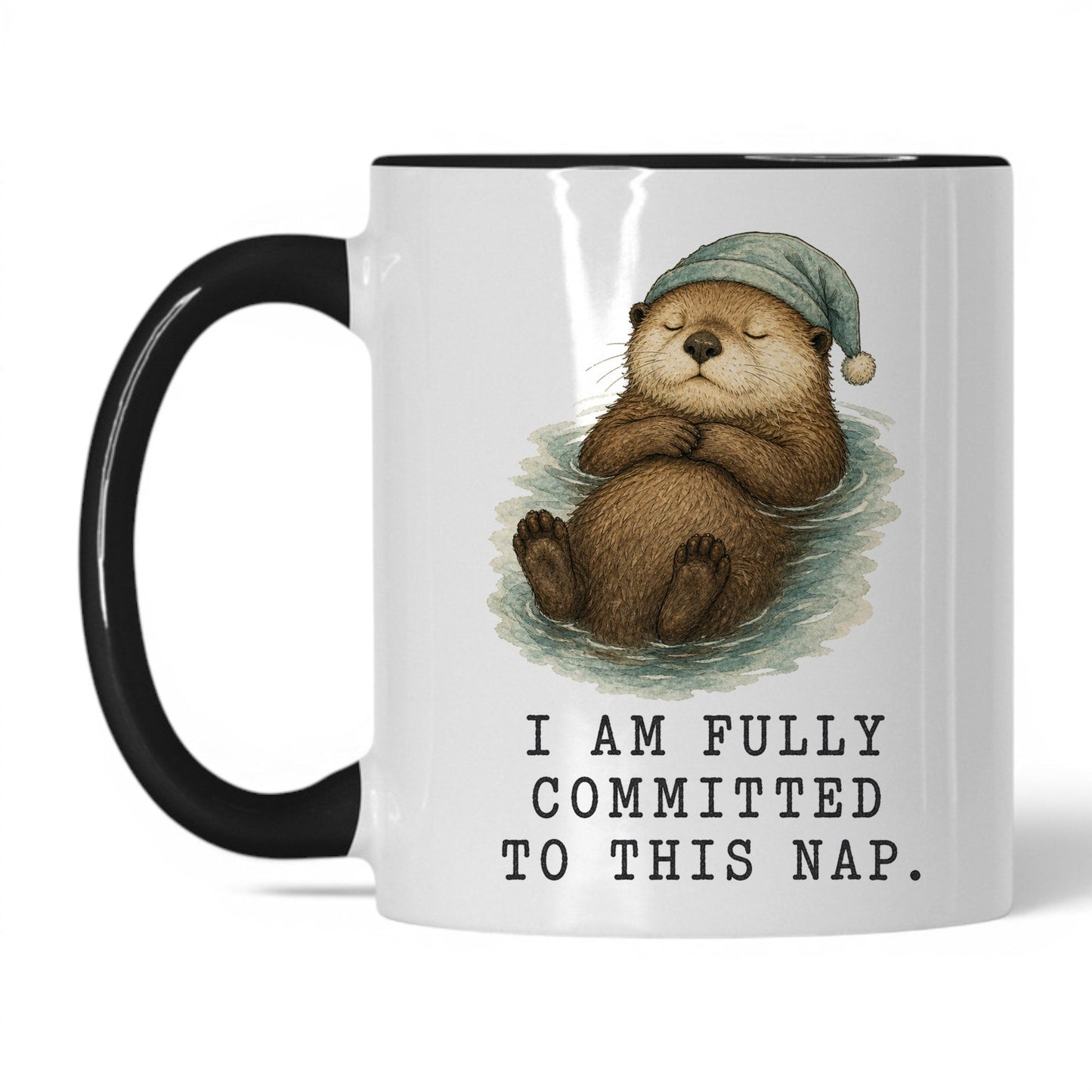 Committed to This Nap Otter Mug – 11oz White Black Mug