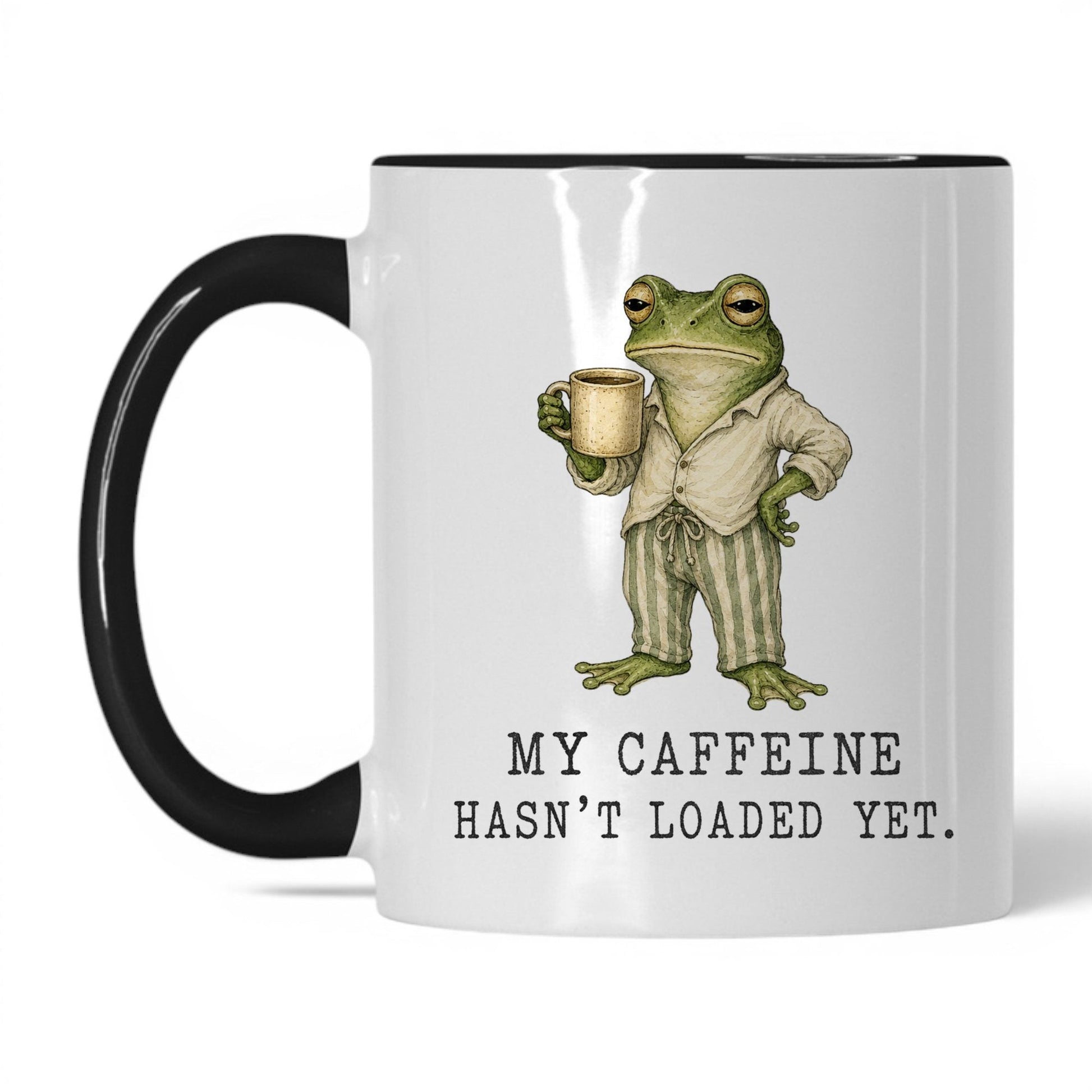 Not a Morning Person Frog Mug – 11oz White/Black Mug