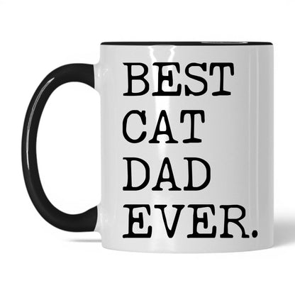 Best Cat Dad Ever 11oz white and black coffee mug