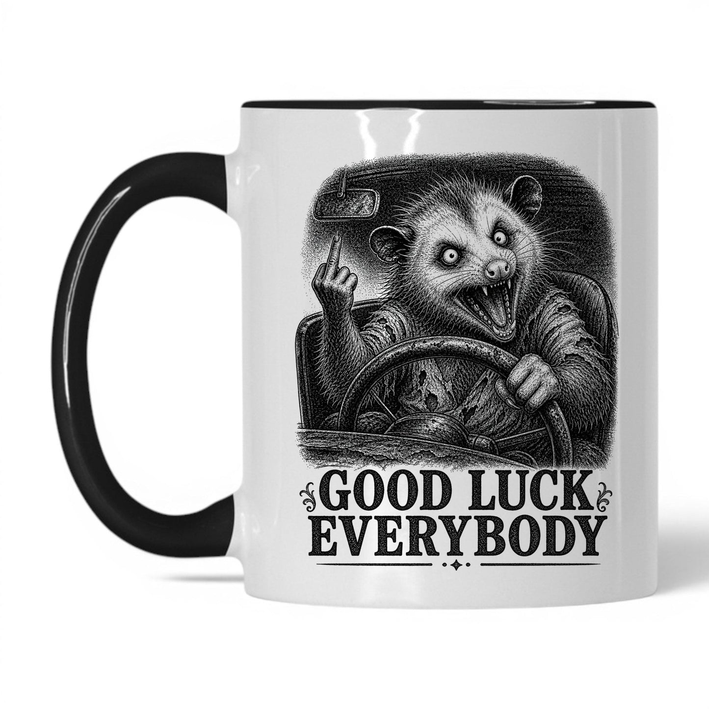 Good Luck Everybody Opossum Coffee Mug