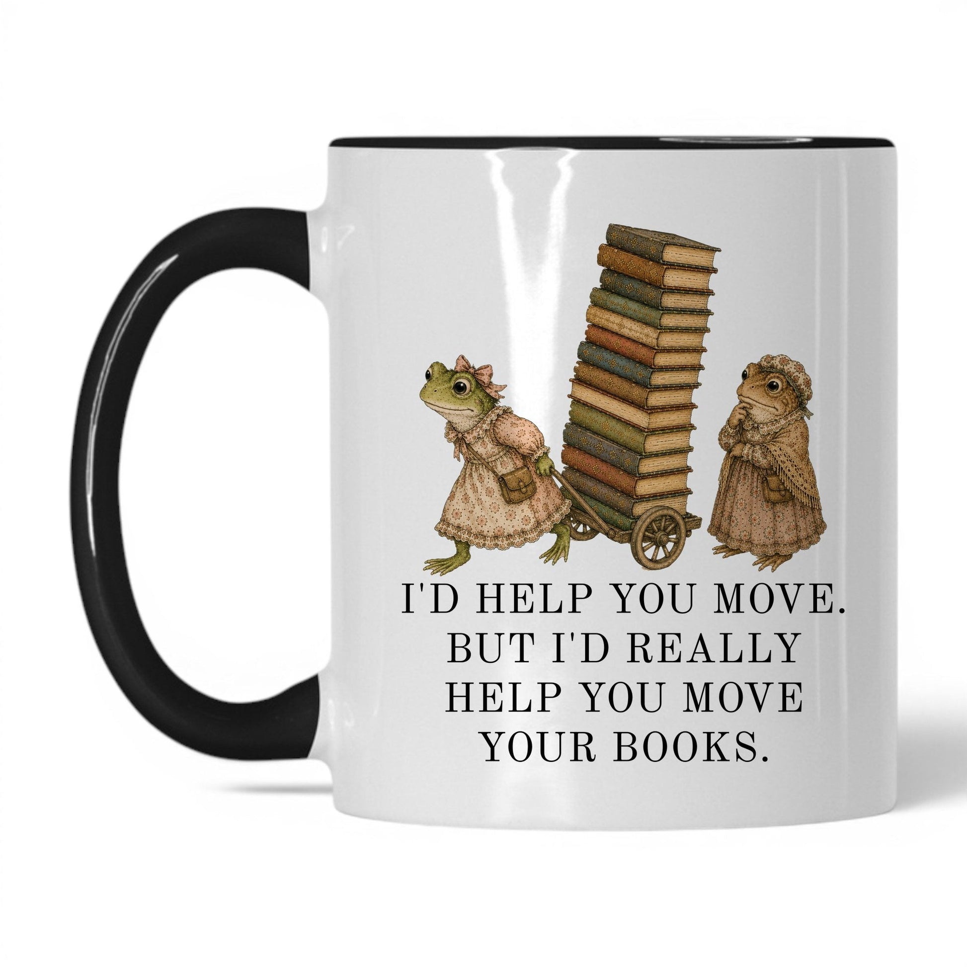 Help You Move Your Books Mug – 11oz White/Black Mug
