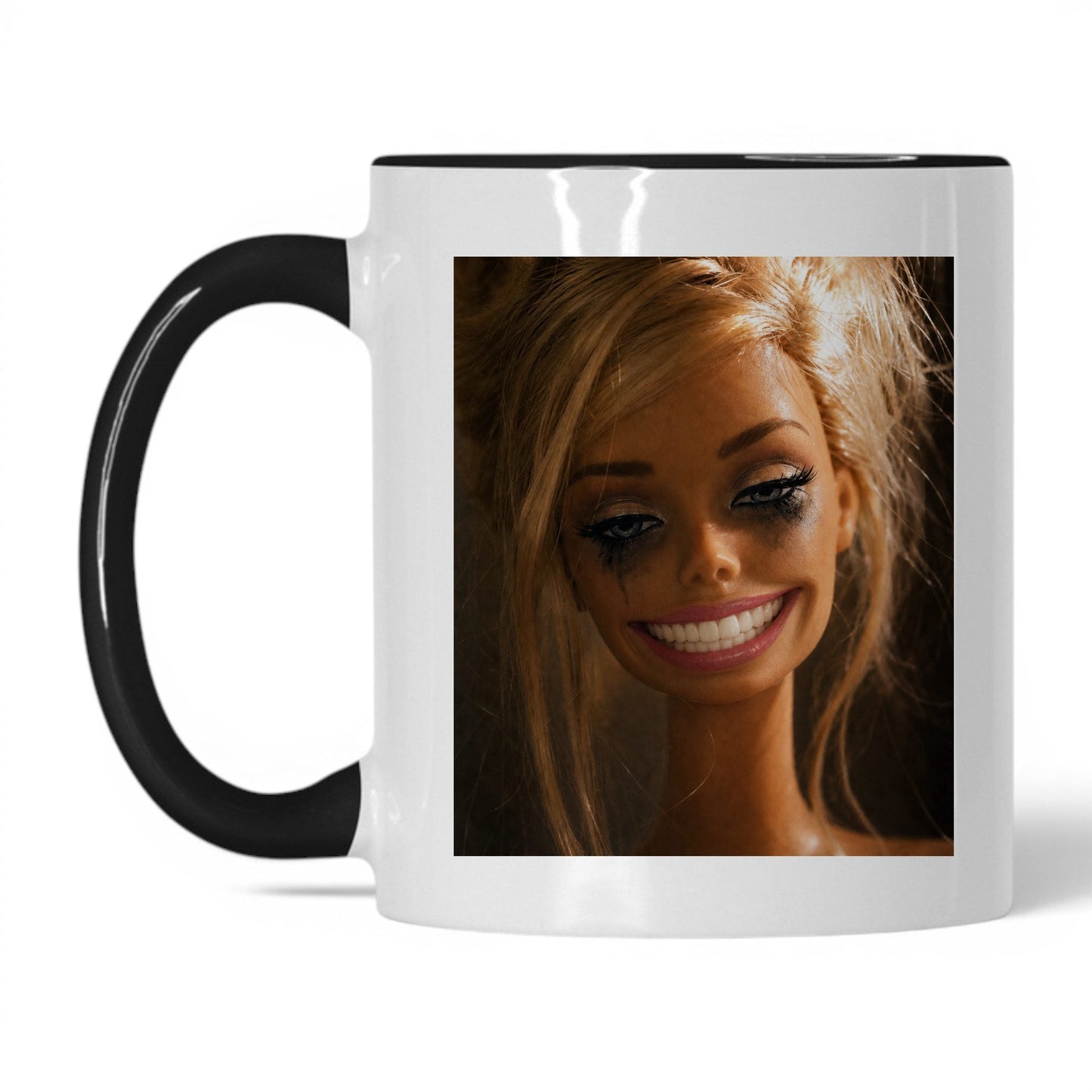 Fake Happy Doll Face Coffee Mug