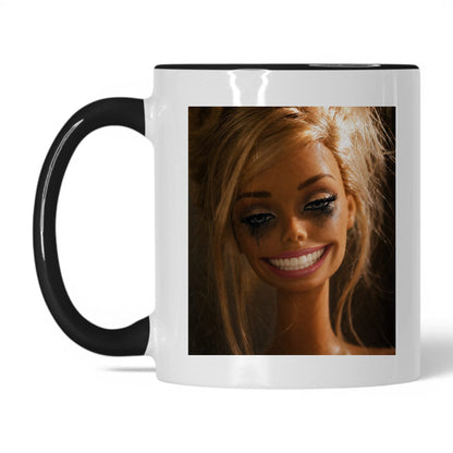Fake Happy Doll Face Coffee Mug