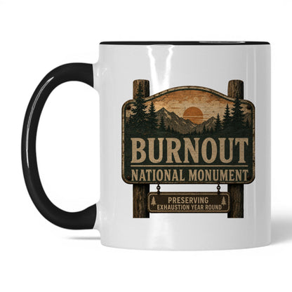 Burnout National Monument Mug – 11oz White/Black Mug