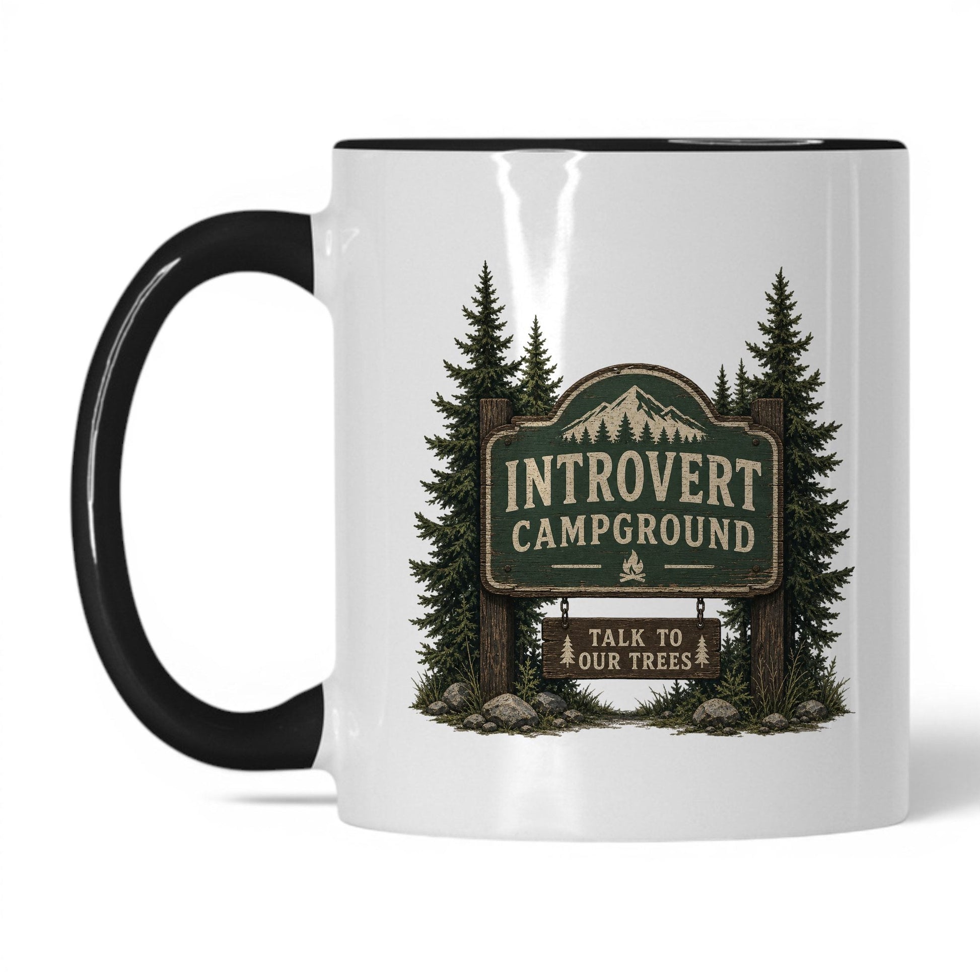 Introvert Campground Mug – 11oz White/Black Mug