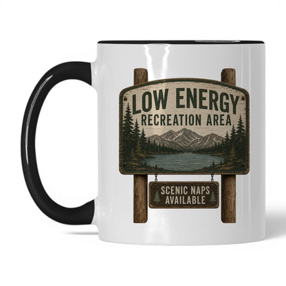 Low Energy Recreation Area Mug – 11oz White/Black Mug
