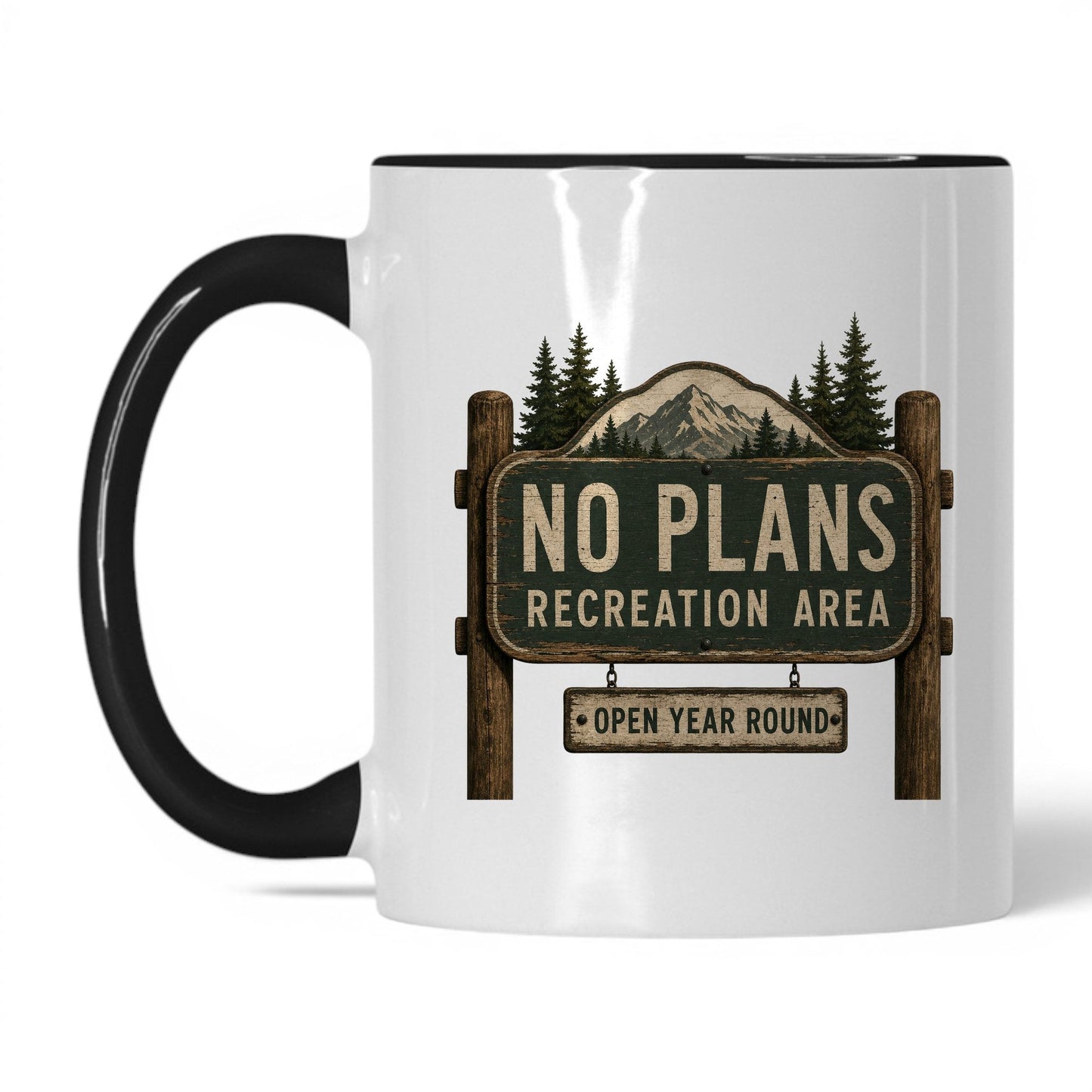 No Plans Recreation Area Mug – 11oz White/Black Mug