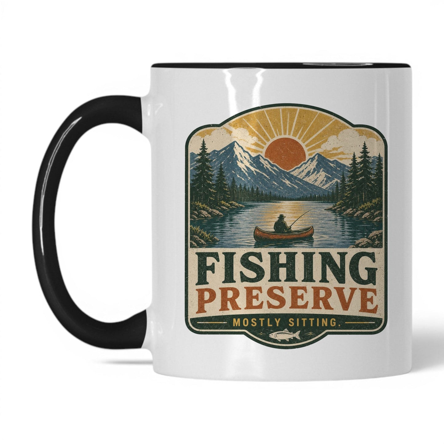 Fishing Preserve Mug – 11oz White/Black Mug