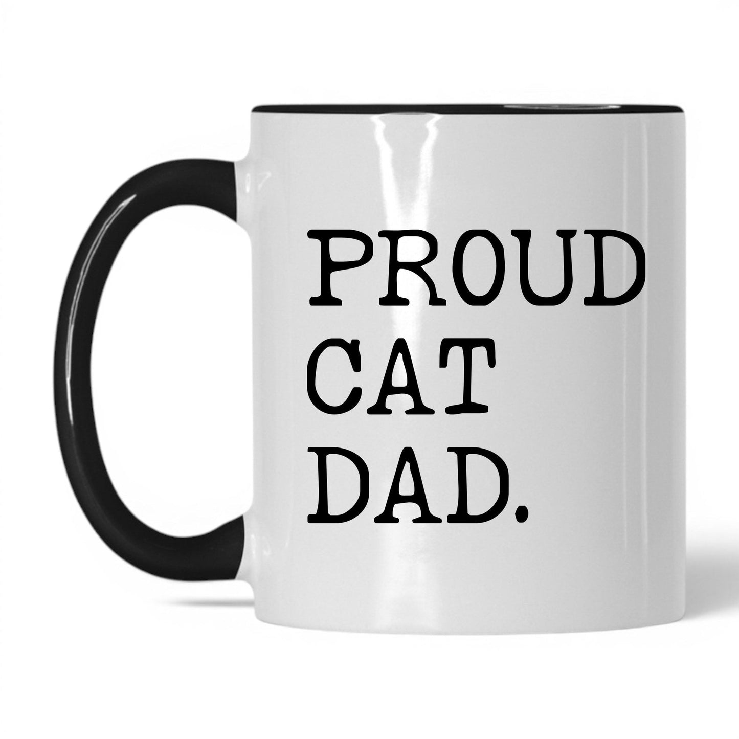 Proud Cat Dad 11oz white and black coffee mug