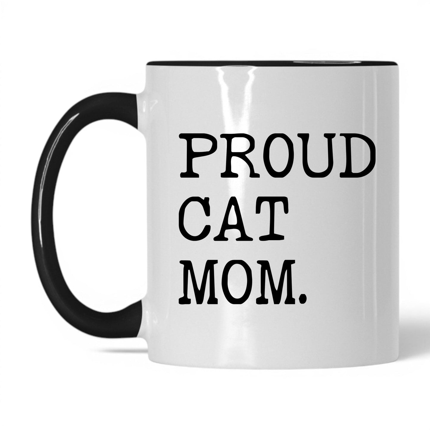 Proud Cat Mom 11oz white and black coffee mug