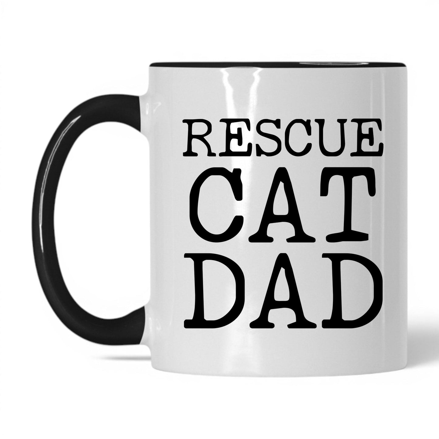 Rescue Cat Dad 11oz white and black coffee mug