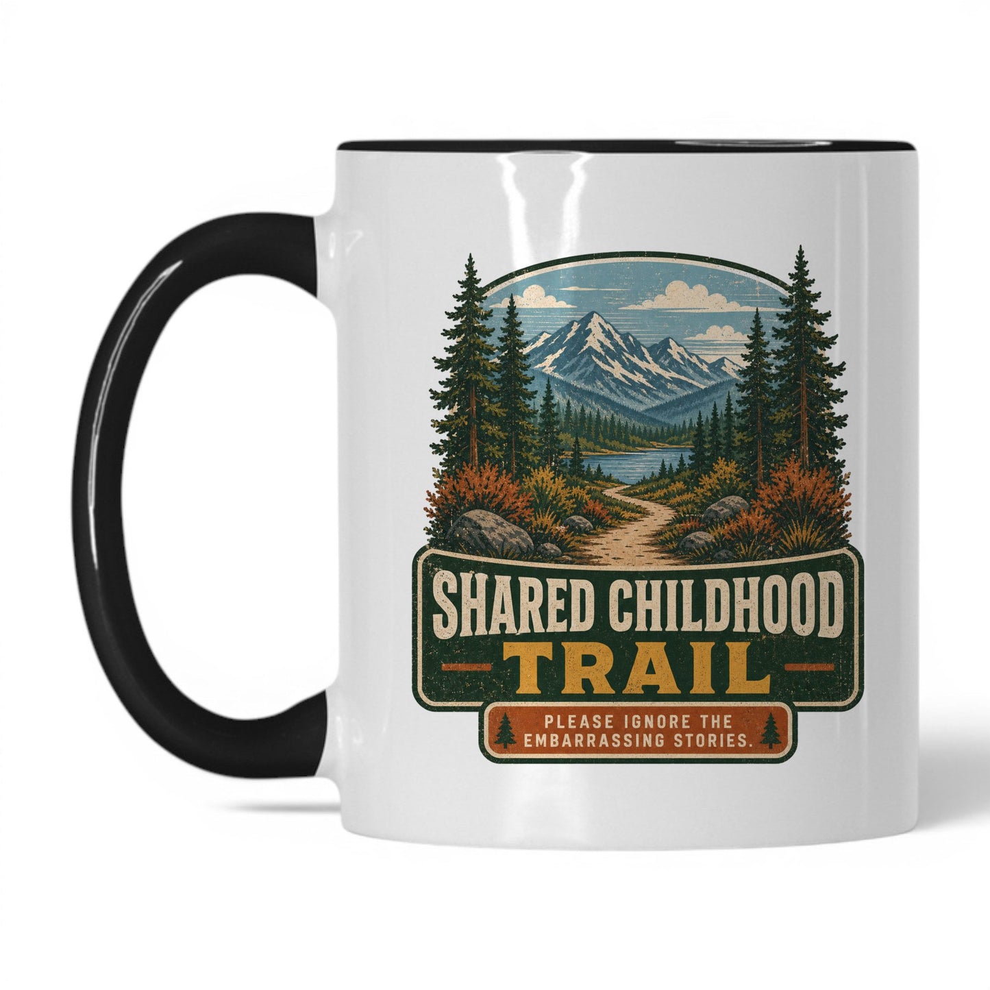 Shared Childhood Trail Mug – 11oz White/Black Mug