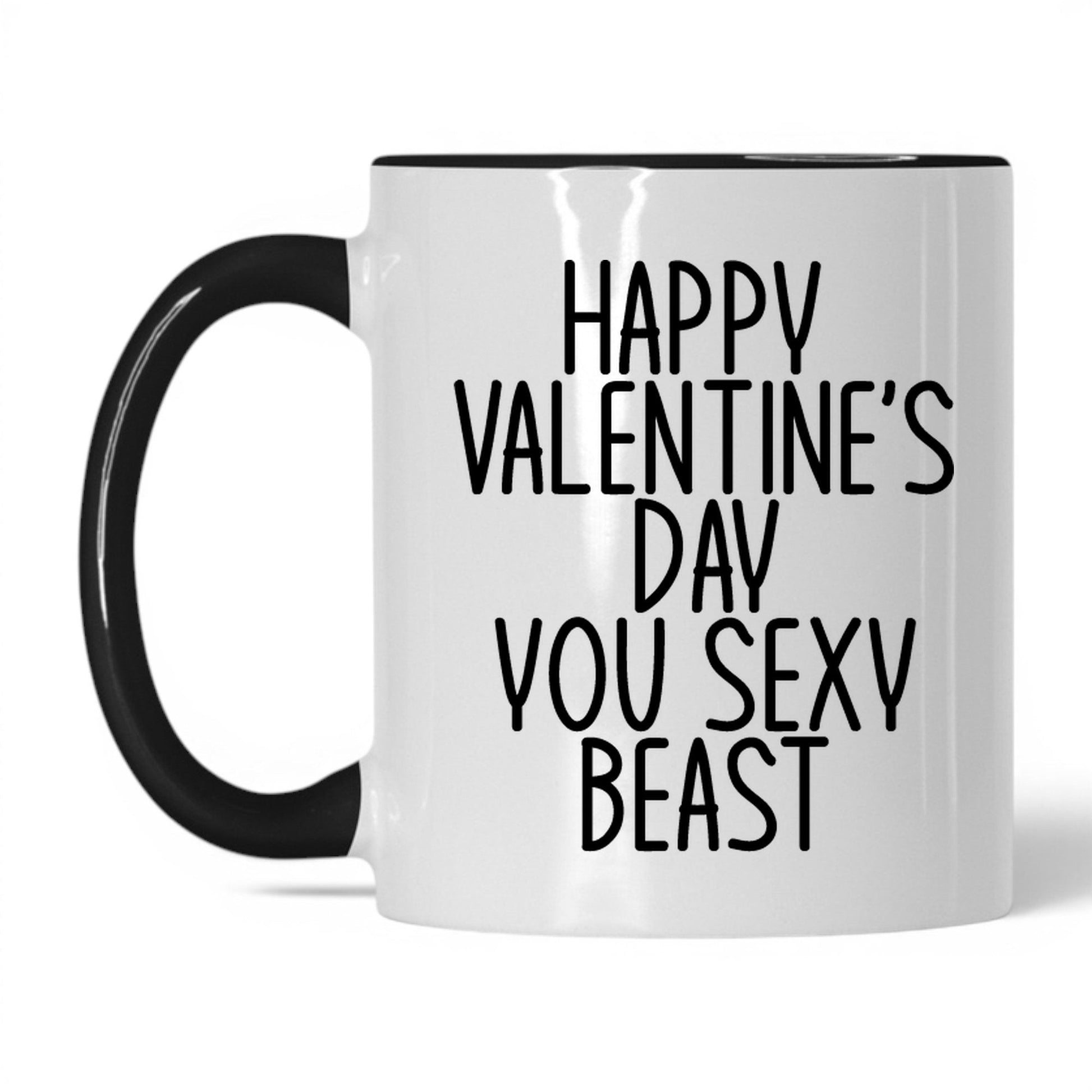 Happy Valentine's Sexy Beast Mug – 11oz White/Black Mug