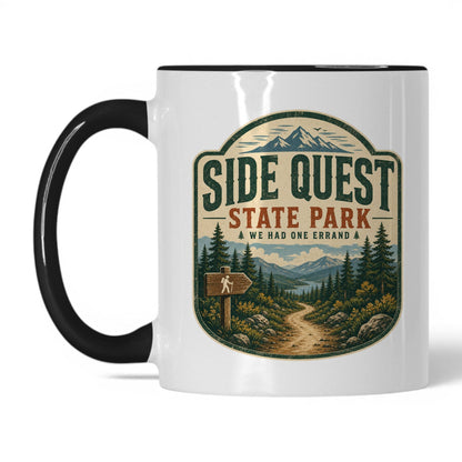 Side Quest State Park Coffee Mug – 11oz White/Black Mug