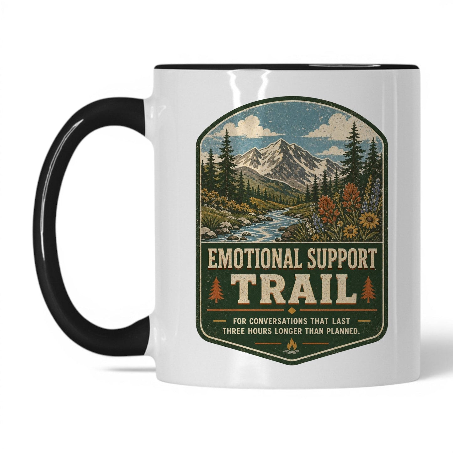 Emotional Support Trail Mug – 11oz White/Black Mug