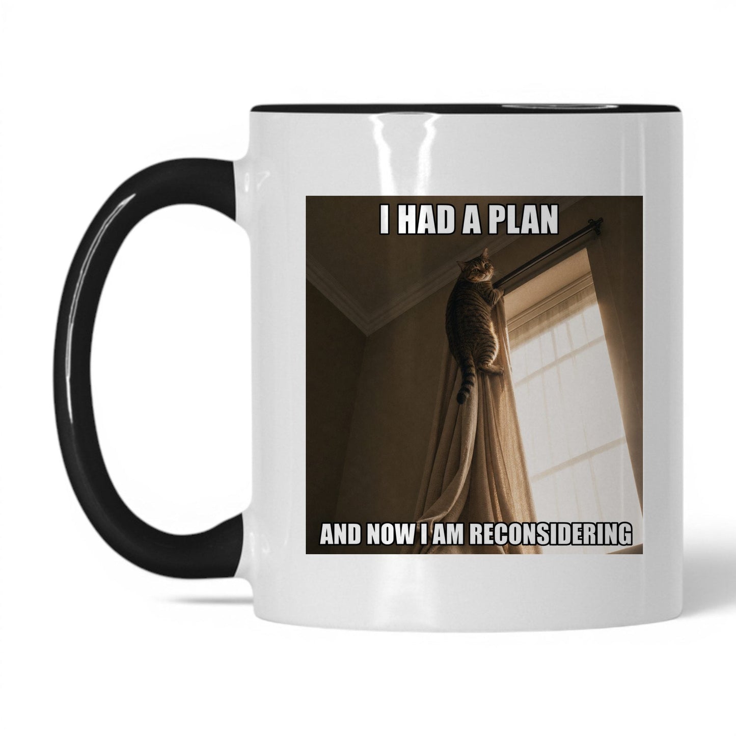 Had a Plan Reconsidering Cat Coffee Mug