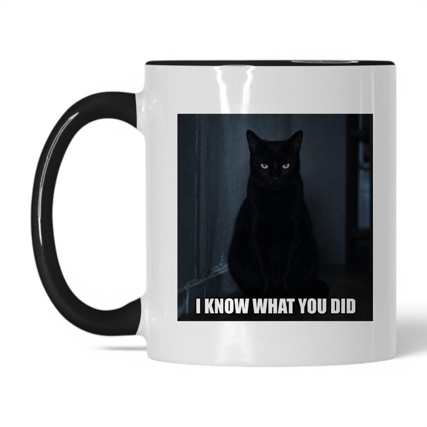 I Know What You Did Cat Coffee Mug