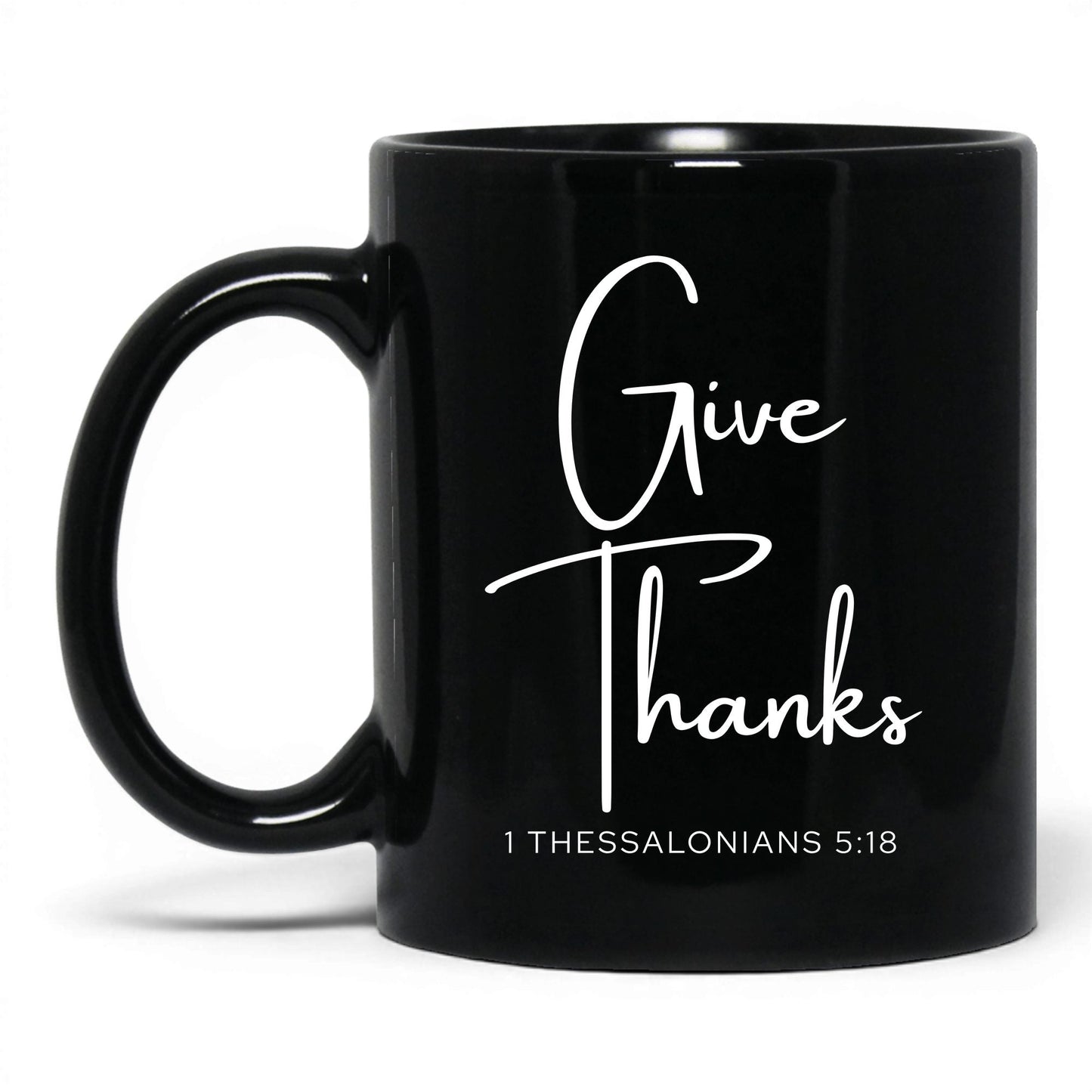 Give Thanks Mug – 15oz Black Mug