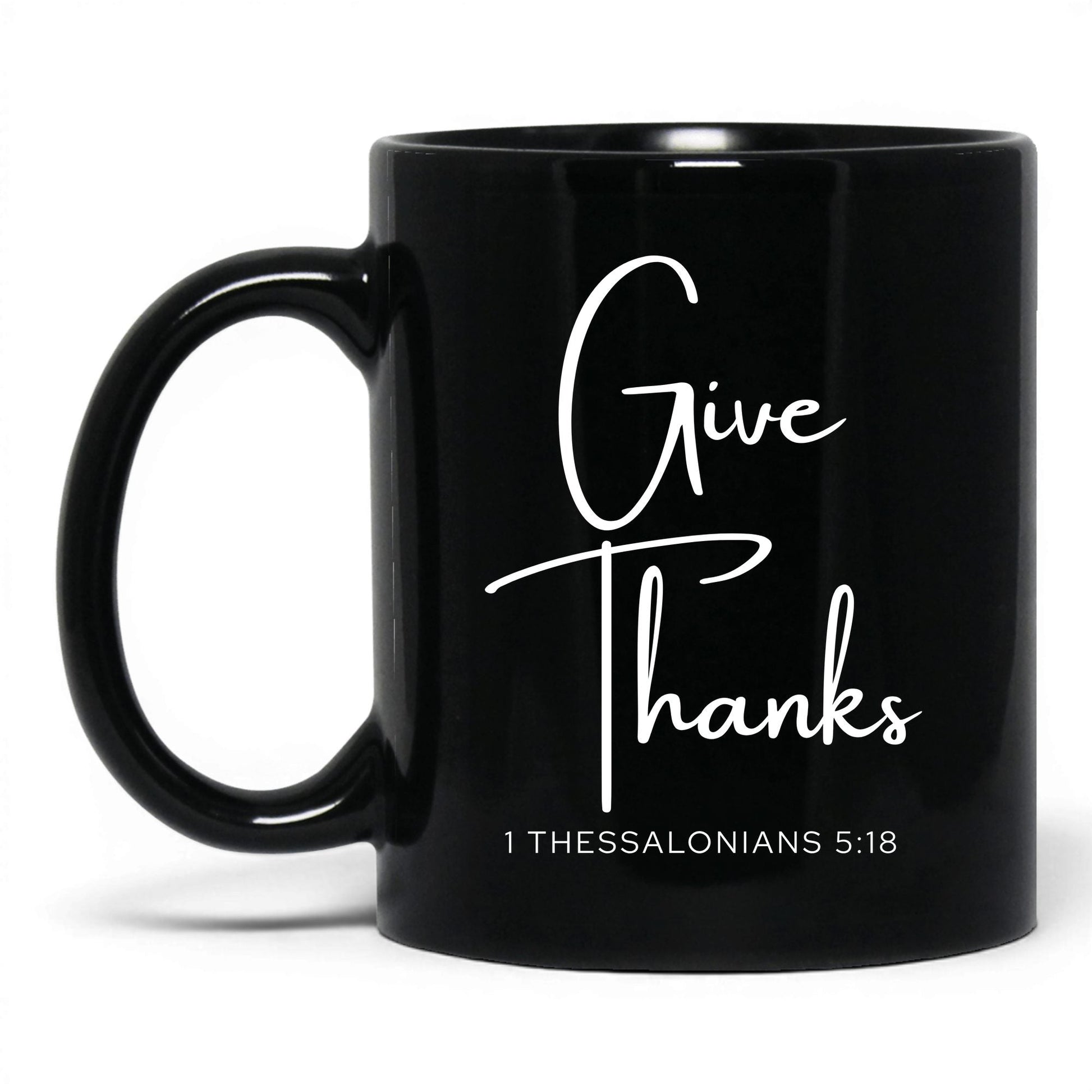 Give Thanks Mug – 15oz Black Mug
