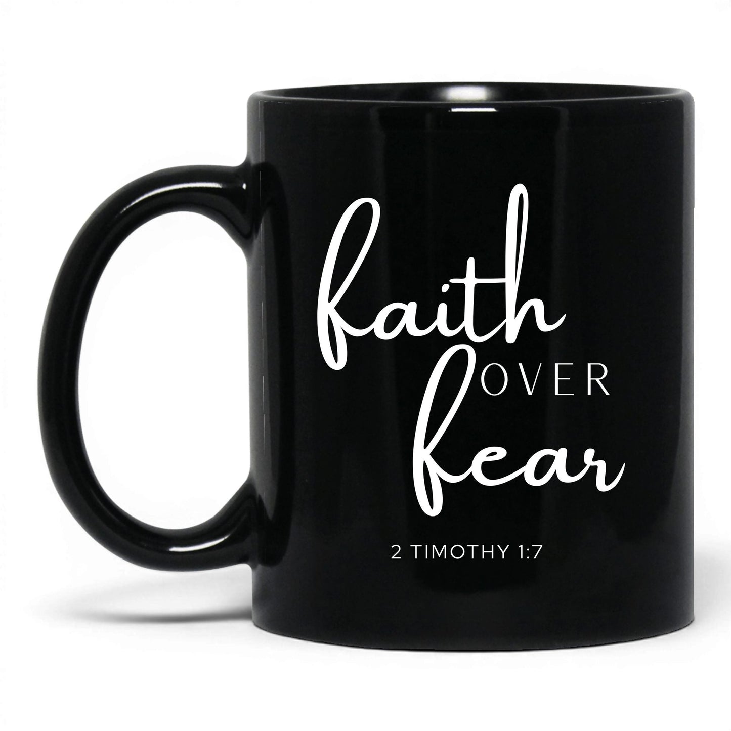 Faith Over Fear Mug – 15oz Black Mug