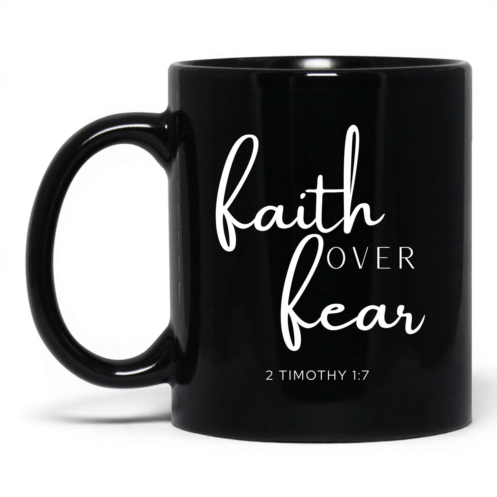 Faith Over Fear Mug – 15oz Black Mug