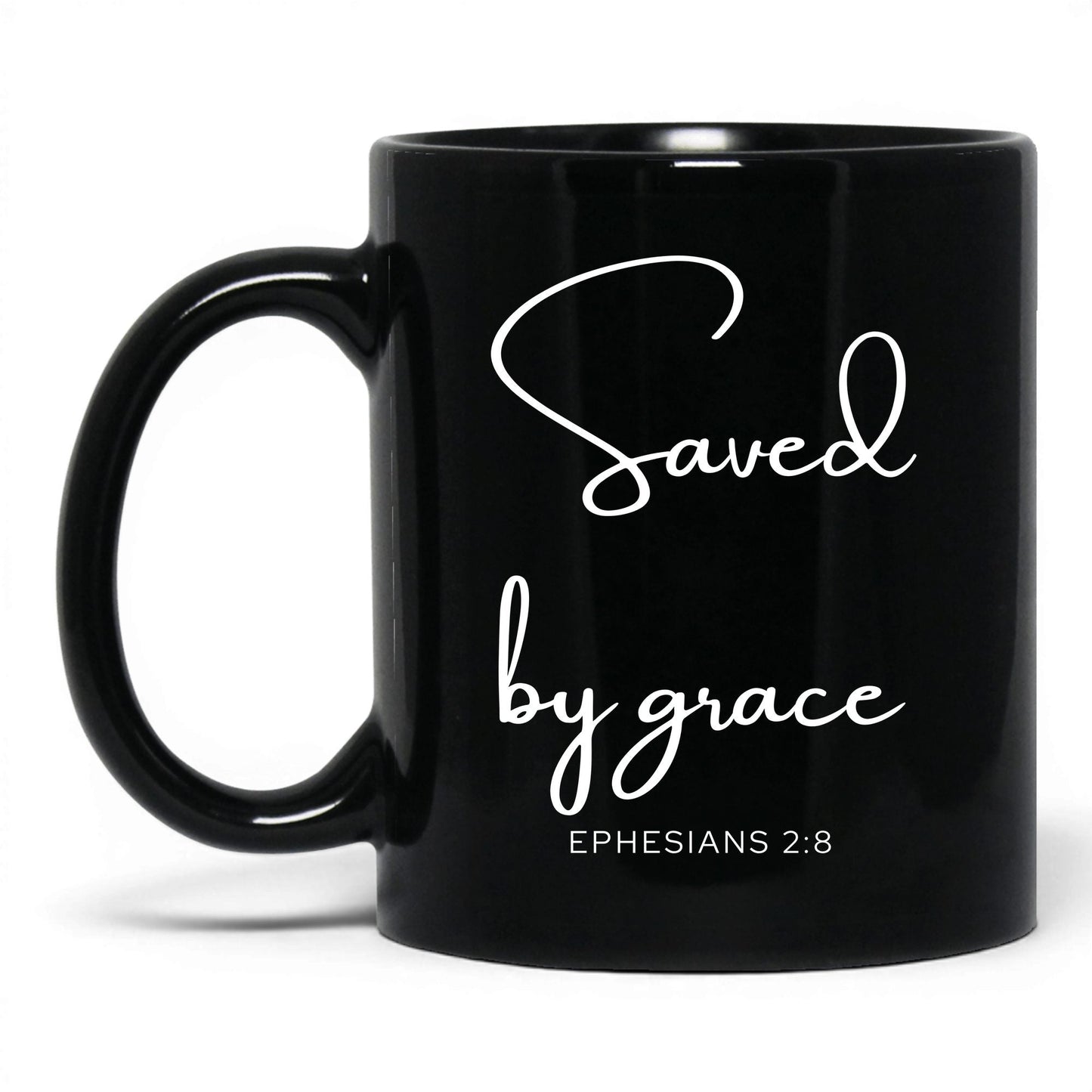 Saved by Grace Mug – 11oz Black Mug