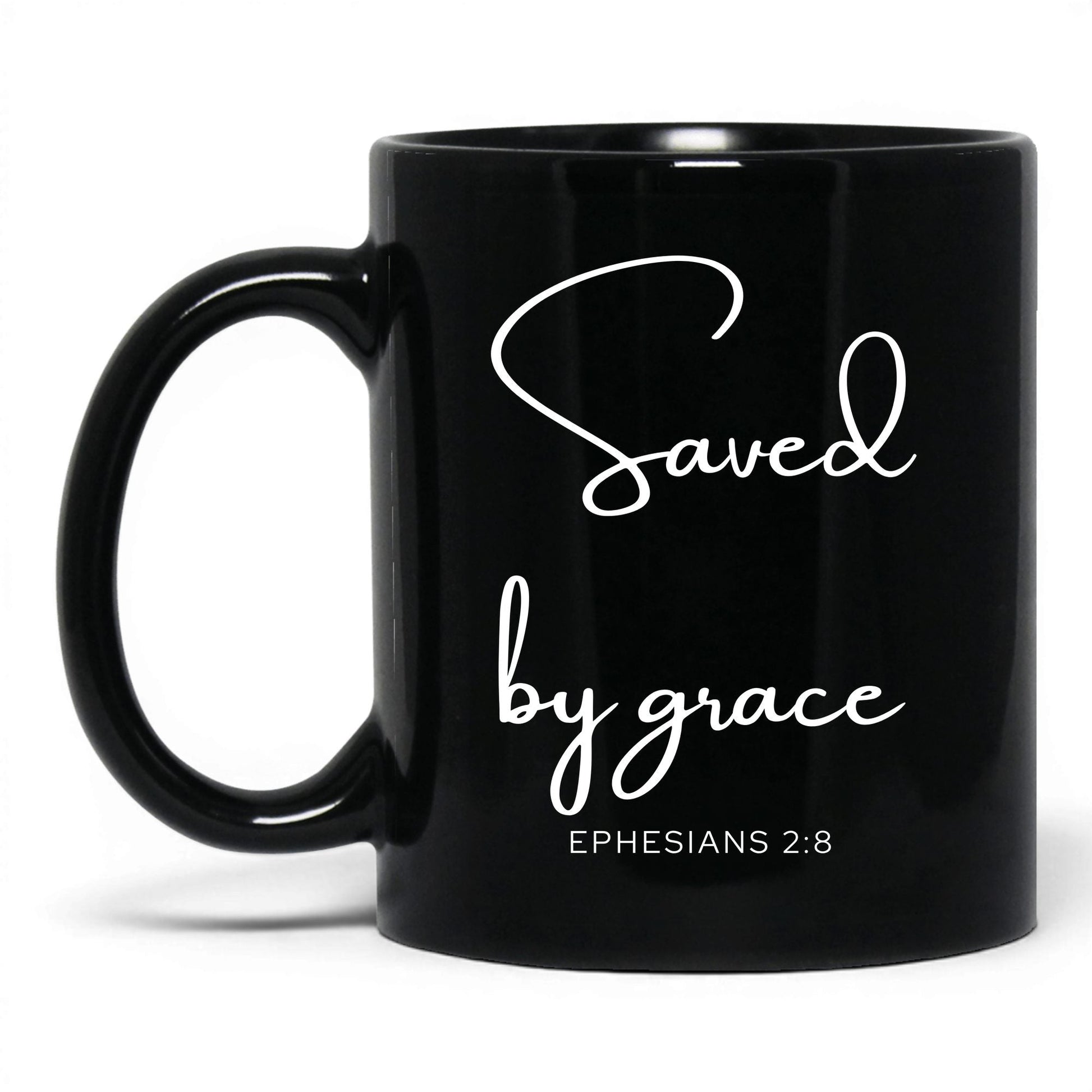 Saved by Grace Mug – 11oz Black Mug