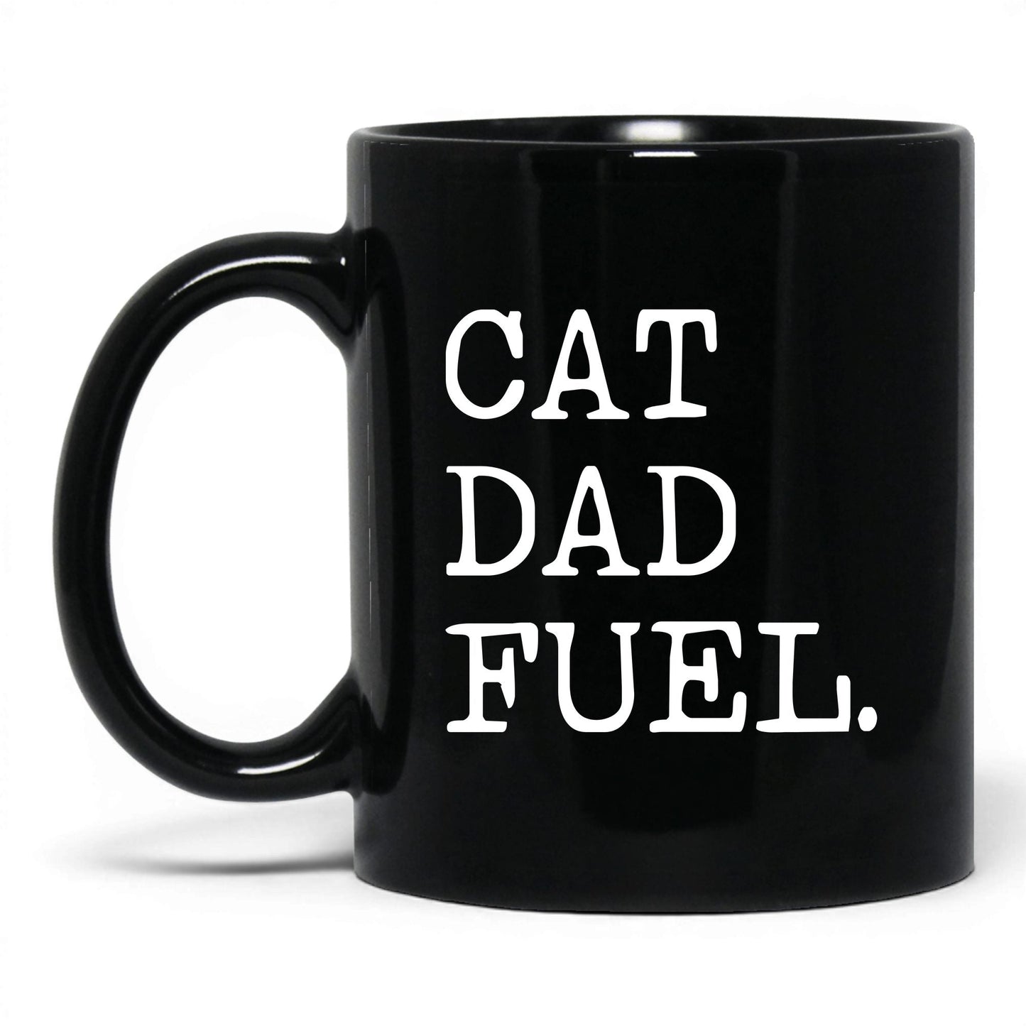 Cat Dad Fuel 11oz black coffee mug