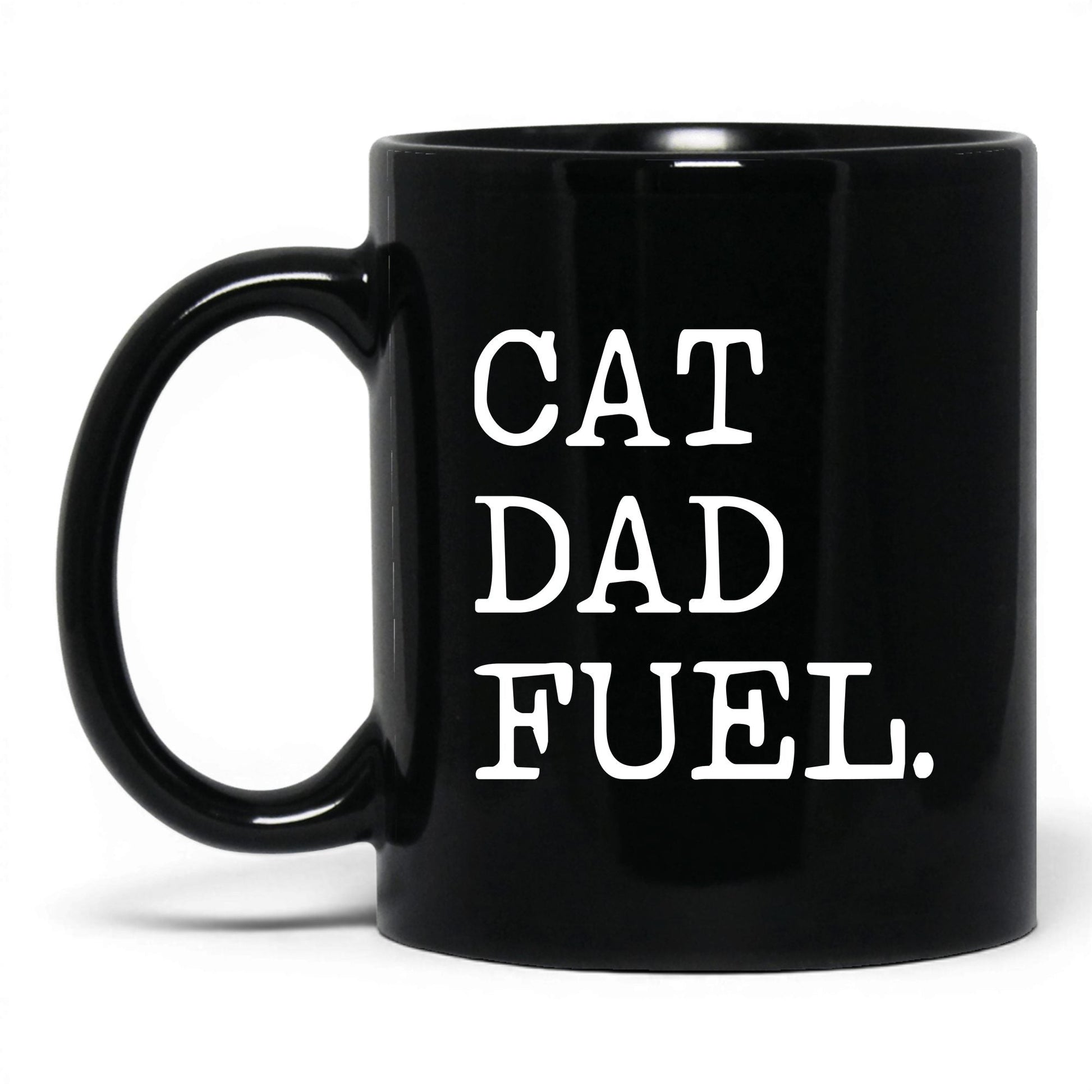 Cat Dad Fuel 11oz black coffee mug