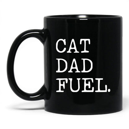 Cat Dad Fuel 11oz black coffee mug