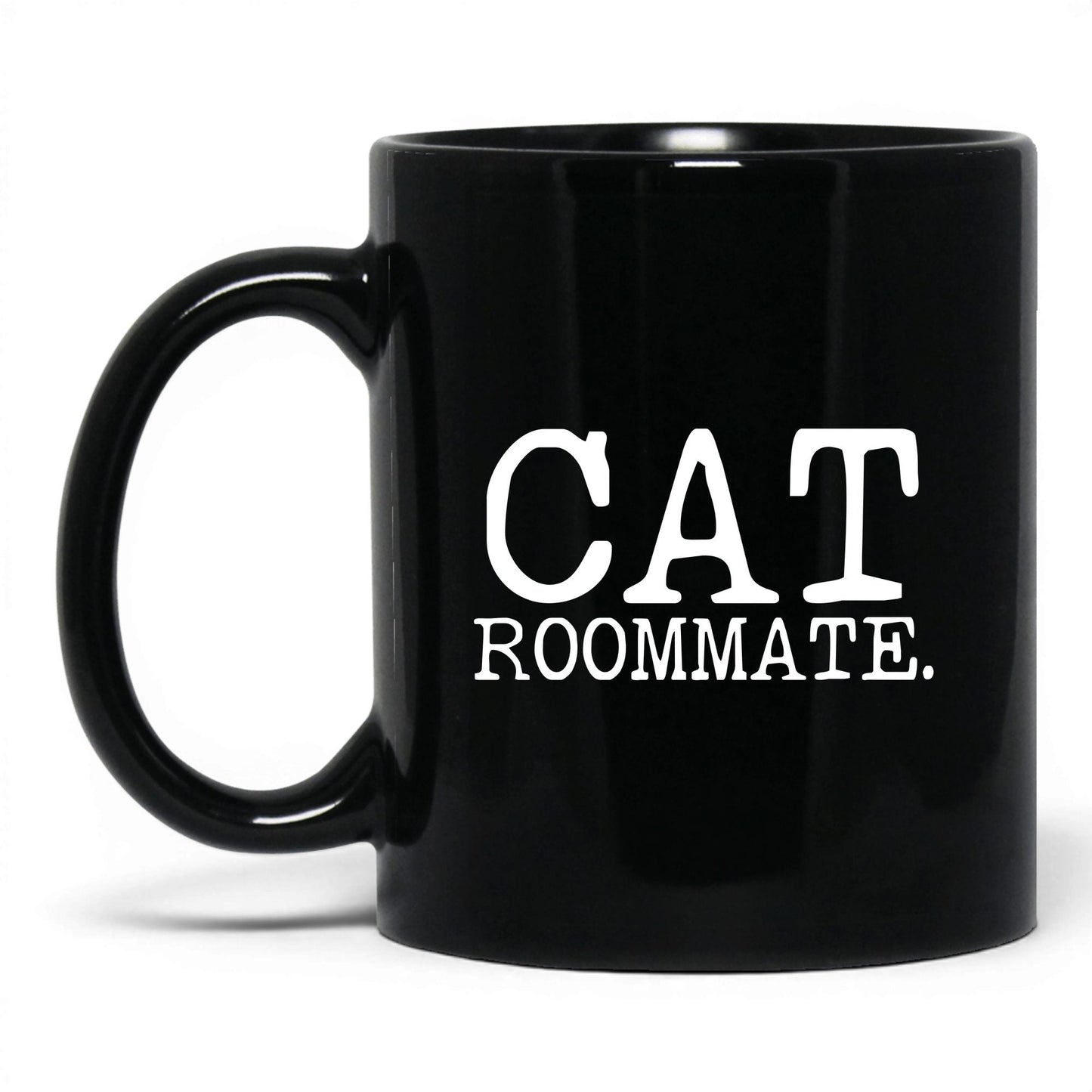 Cat Roommate 11oz black coffee mug